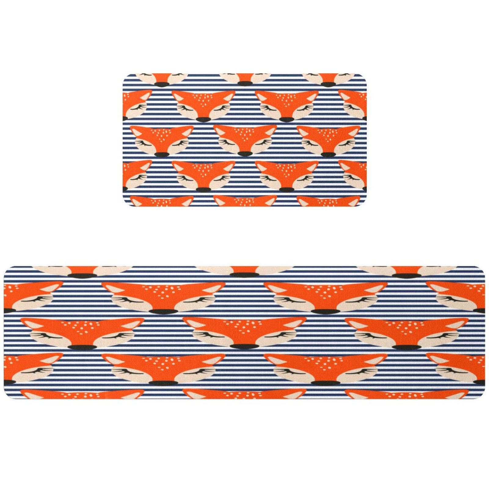 Alfombrillas de cocina de zorros decorativas para pasillo y zona de lavado