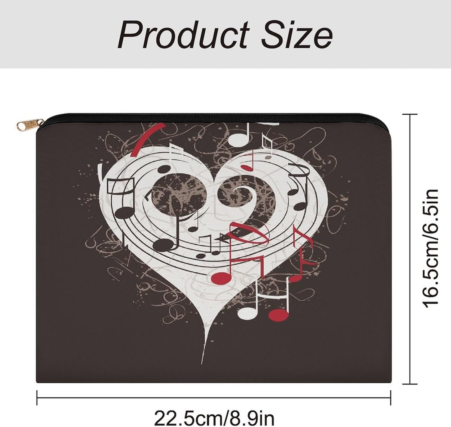Music Symbols Love Makeup Bag Cosmetic Bag Toiletry Pouch image 2