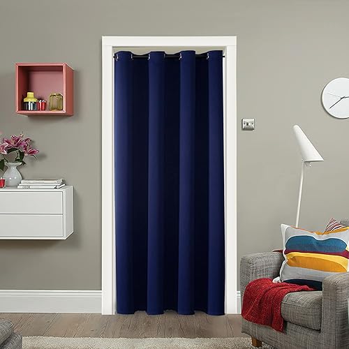 ChrisDowa - Cortinas opacas para privacidad, con ojales, para puerta, dormitorio, armario, con aislamiento térmico, cortina separadora de ambientes,
