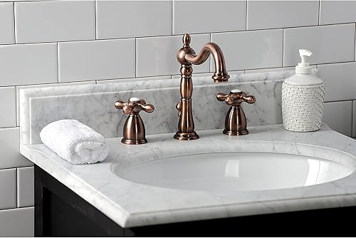 Miniatura 7 de Kingston Brass KB197AXAC Heritage - Grifo de baño amplio, cobre antiguo, 11 x 6.5 x 8.06 pulgadas