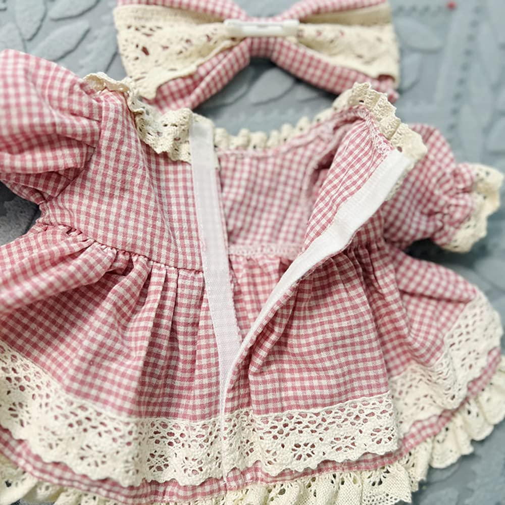 20cm ぬい服 着せ替え チェック ドレス 全身セット ピンク お姫様z2 Amazon.co.jp: ぬい服 20㎝ ドレス ピンク 推し活 ぬいぐるみ服