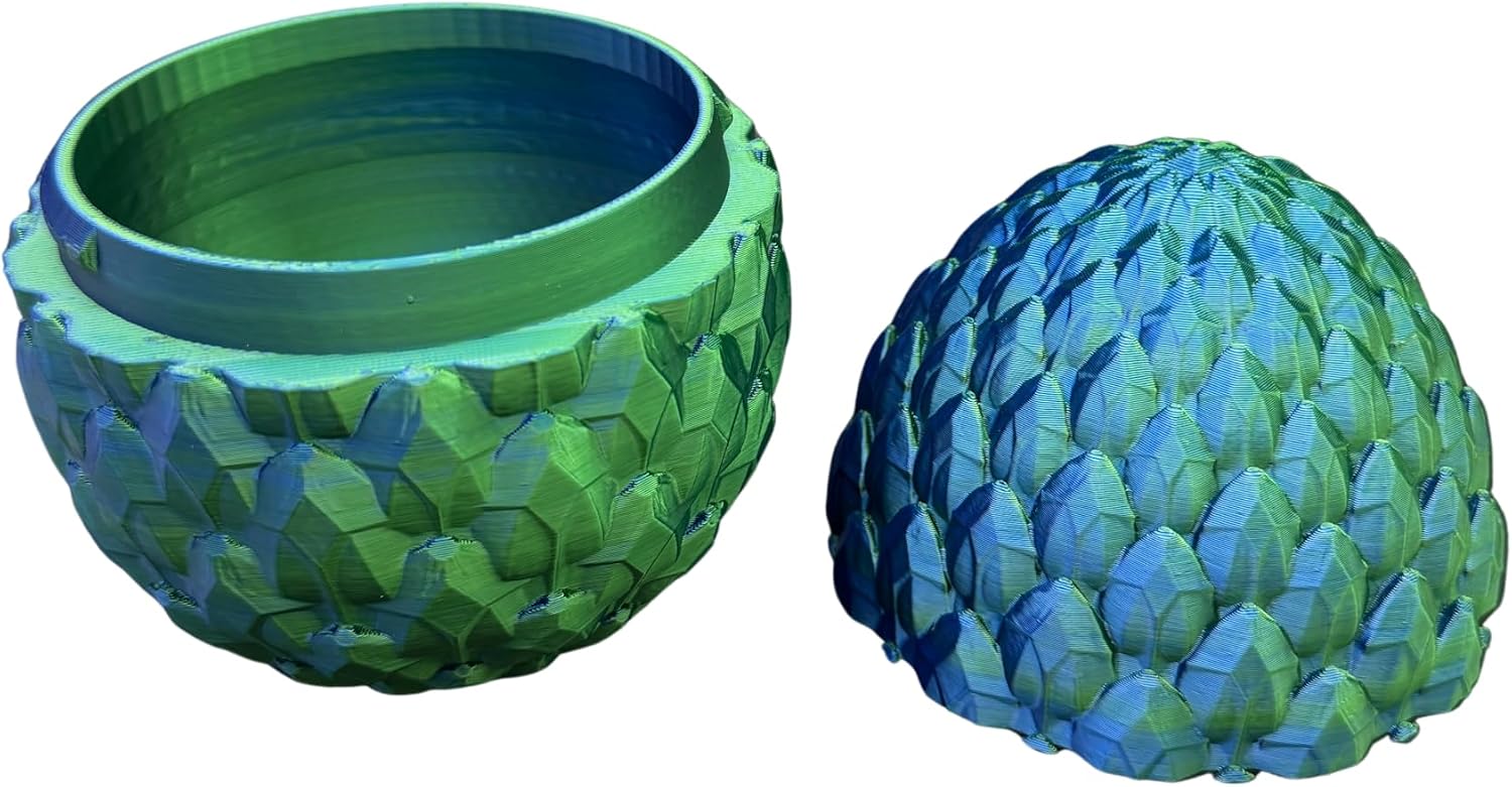 Crystal Gemstone Dragon Egg 4.5" - Unique Storage Container | Mystery Egg | Fidget Toy | 3D Printed Egg Container | Easter Gift Storage | Easter Basket Trinket (Red) image 3