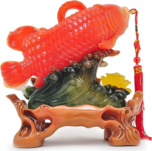 Miniatura 4 de Sculpture Tabletop s Lucky Figurine Decor Gift Wealth Arowana Lucky Fish Statue Office Decor Decoration Statue