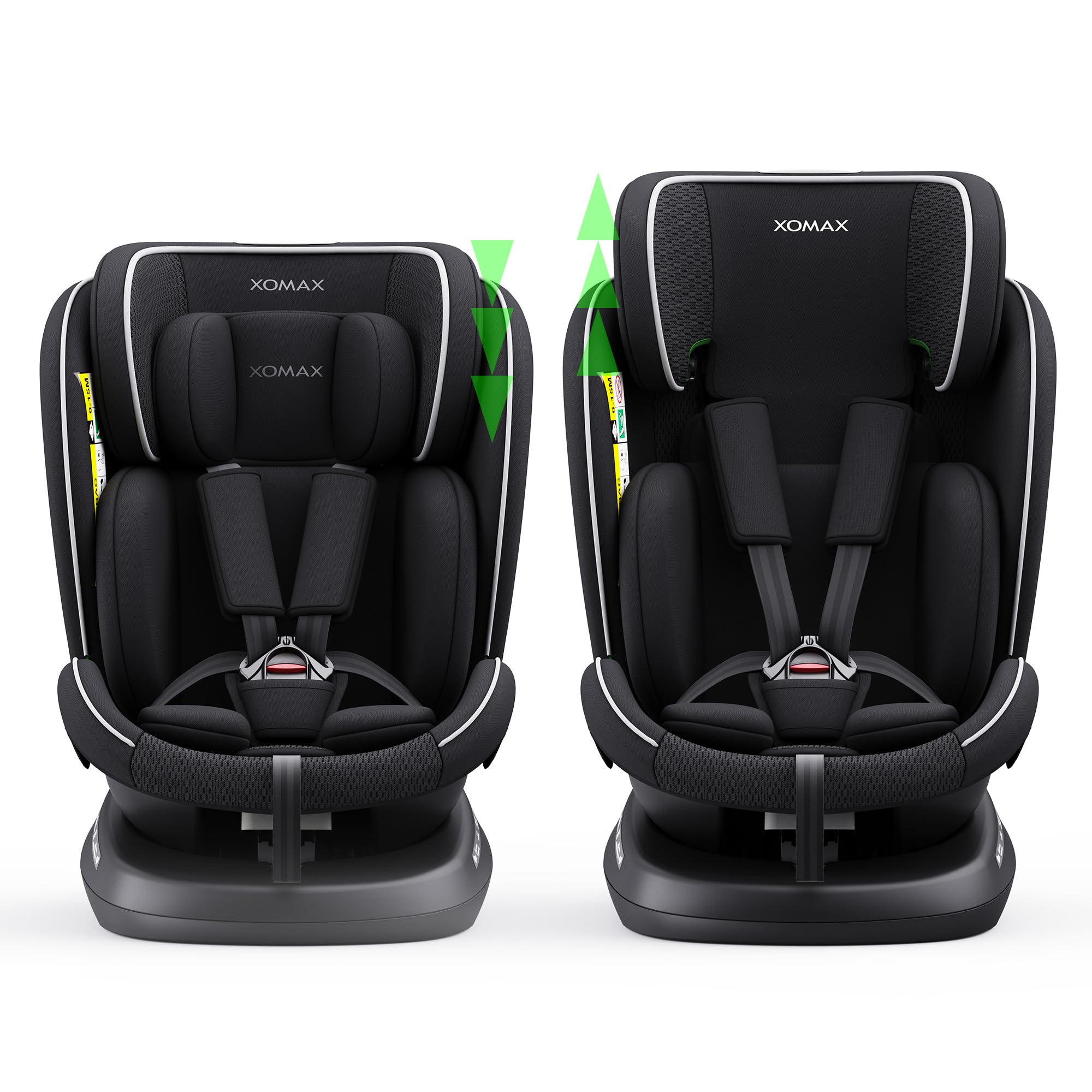 XOMAX 946i Kindersitz drehbar 360° mit ISOFIX, Liegefunktion I mitwachsend I 0-36 kg, 0-12 Jahre, Gruppe 0/1/2/3 I 5-Punkt-Gurt und 3-Punkt-Gurt I Bezug abnehmbar, waschbar I ECE R129