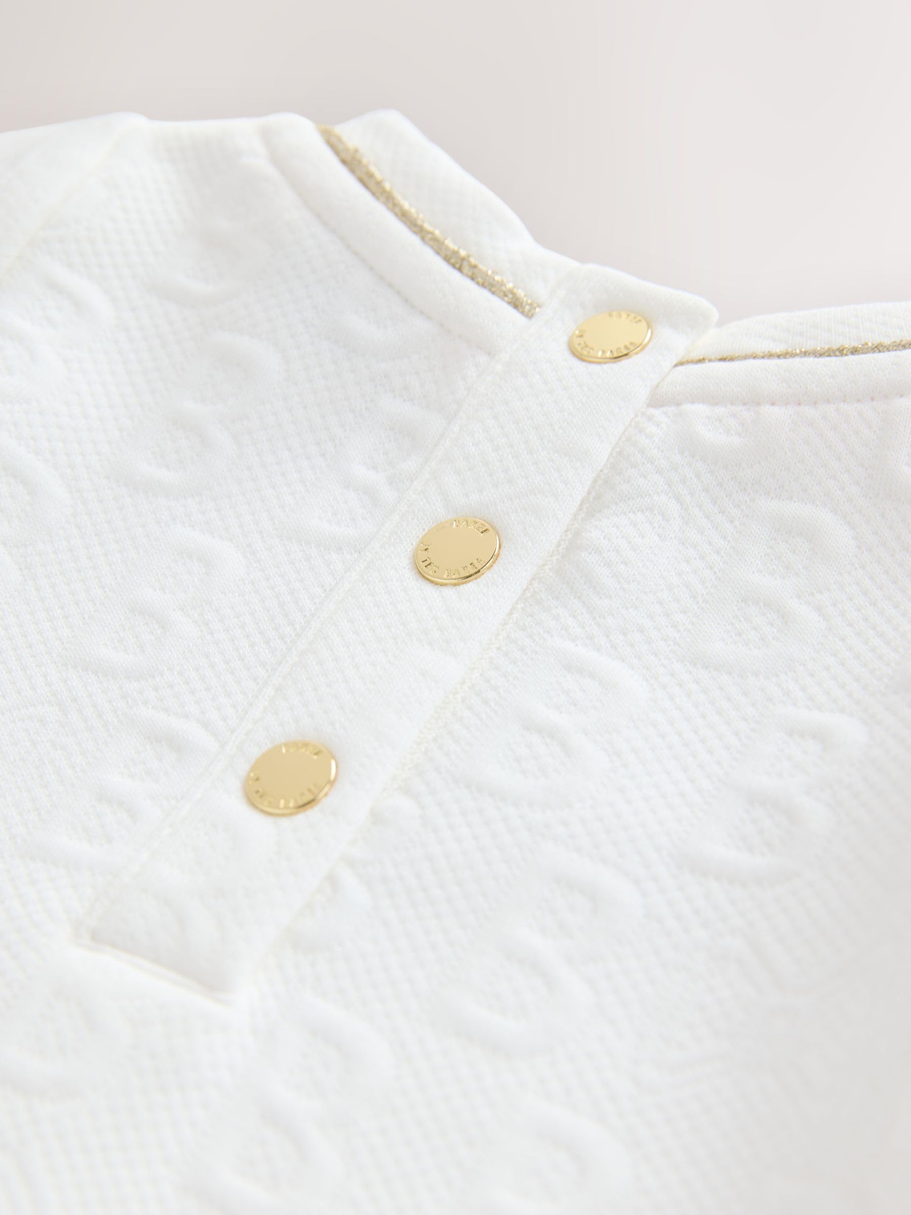 Baby Mädchen Jacquardkleid mit Prägung und Mesh-Saum