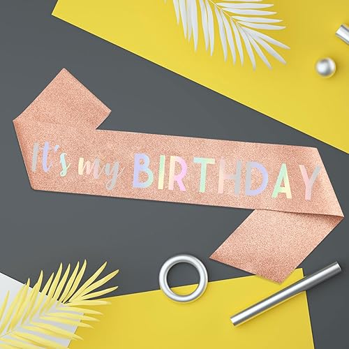 Miniatura 8 de Banda de cumpleaños  Banda It's My Birthday  Decoraciones de cumpleaños para mujeres, cumpleaños, niñas, accesorios de cumpleaños, decoraciones de