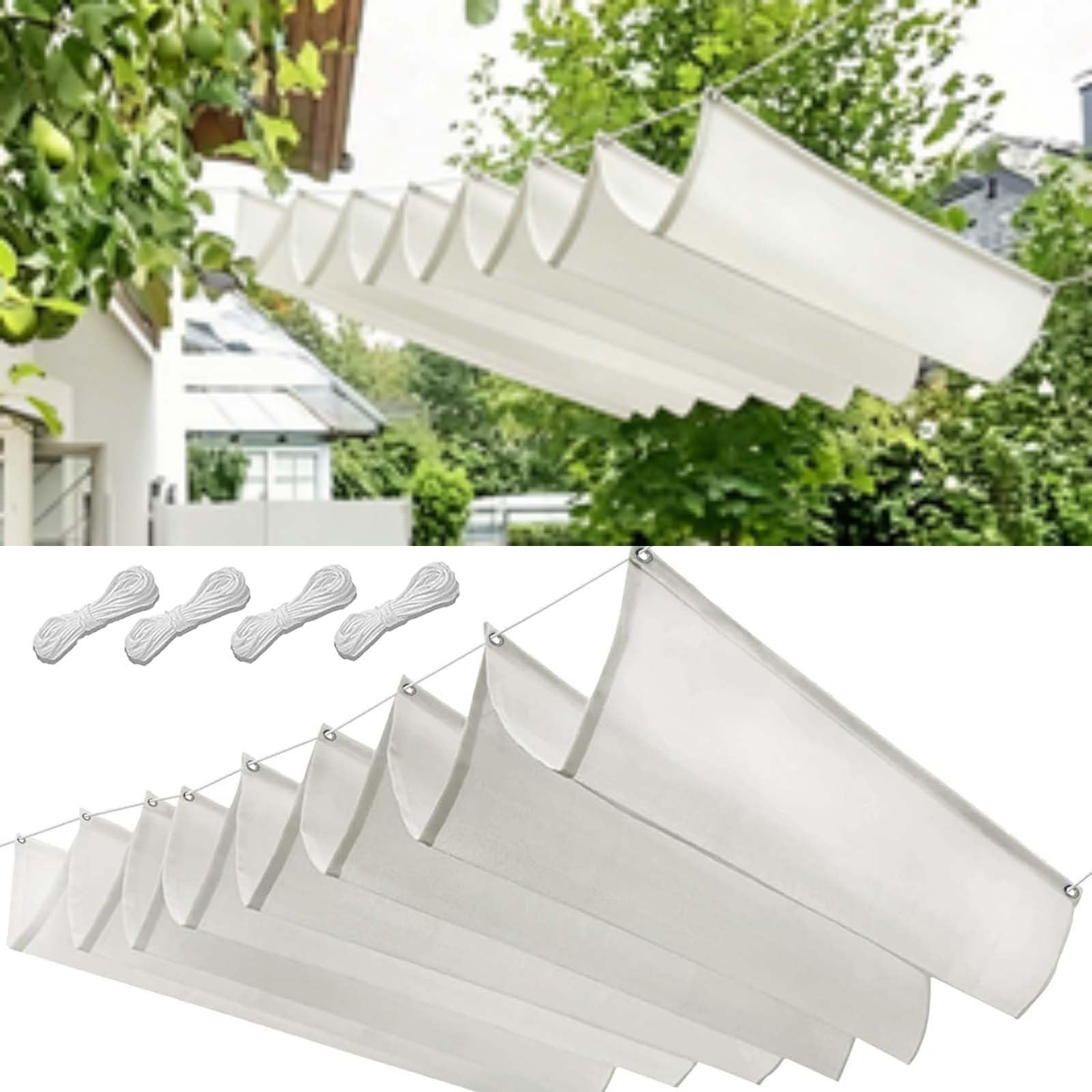 Balcon et terrasse filet bâche ombrage blanc pour créer un coin d'ombre intimiste
