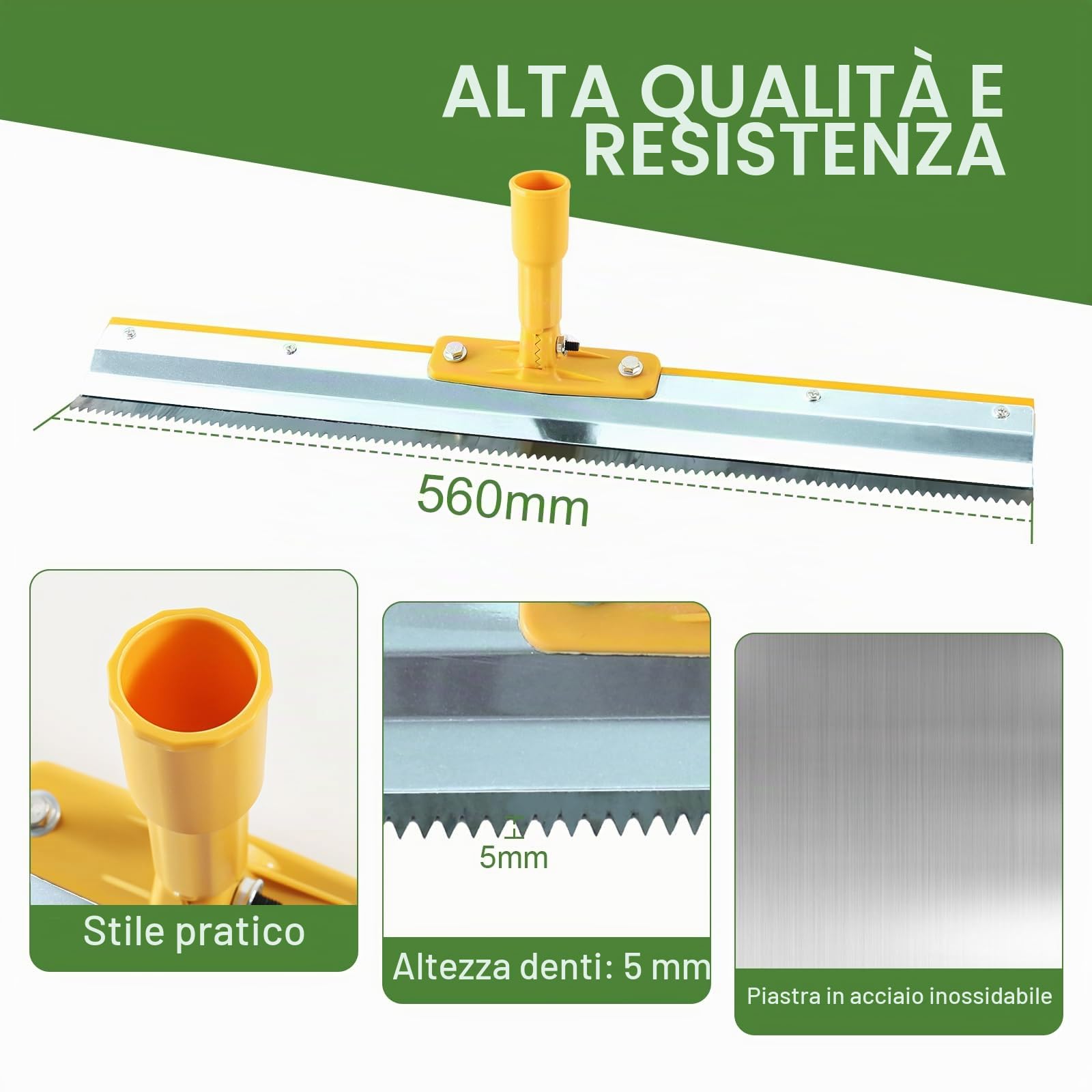 Kit di Strumenti Autolivellante per Pavimenti, Set Attrezzi per Pavimenti Composto Livellante, Rullo Frangibolle 11 mm, 30 mm Spiked Scarpe, Asta Telescopica 160 cm, Spatola Autolivellantein