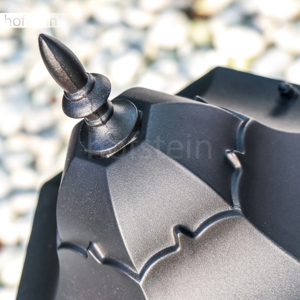 Lampada da esterno Hongkong Frost, lampada di base in stile antico, in fusione di alluminio in nero opaco con vetro, luce di percorso 49 cm, lampada da giardino retrò, E27, IP44, senza lampadina/e