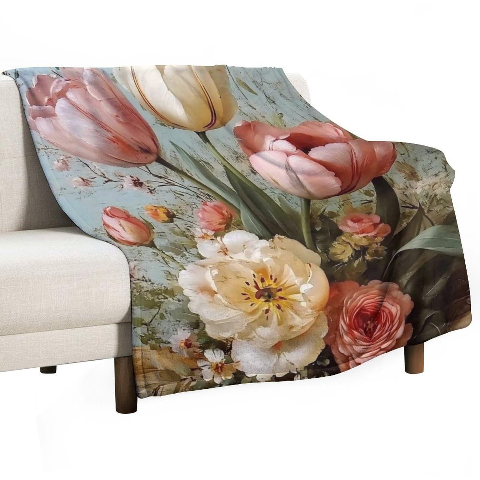 YHGSREUOH The Flowers (1) Flannel Blankets Fleece Soft Throw Lightweight Plush Gifts for Couch, Bed, Cozy Sofa Plush, Chair, Lovers 130x150cm(50x60in)