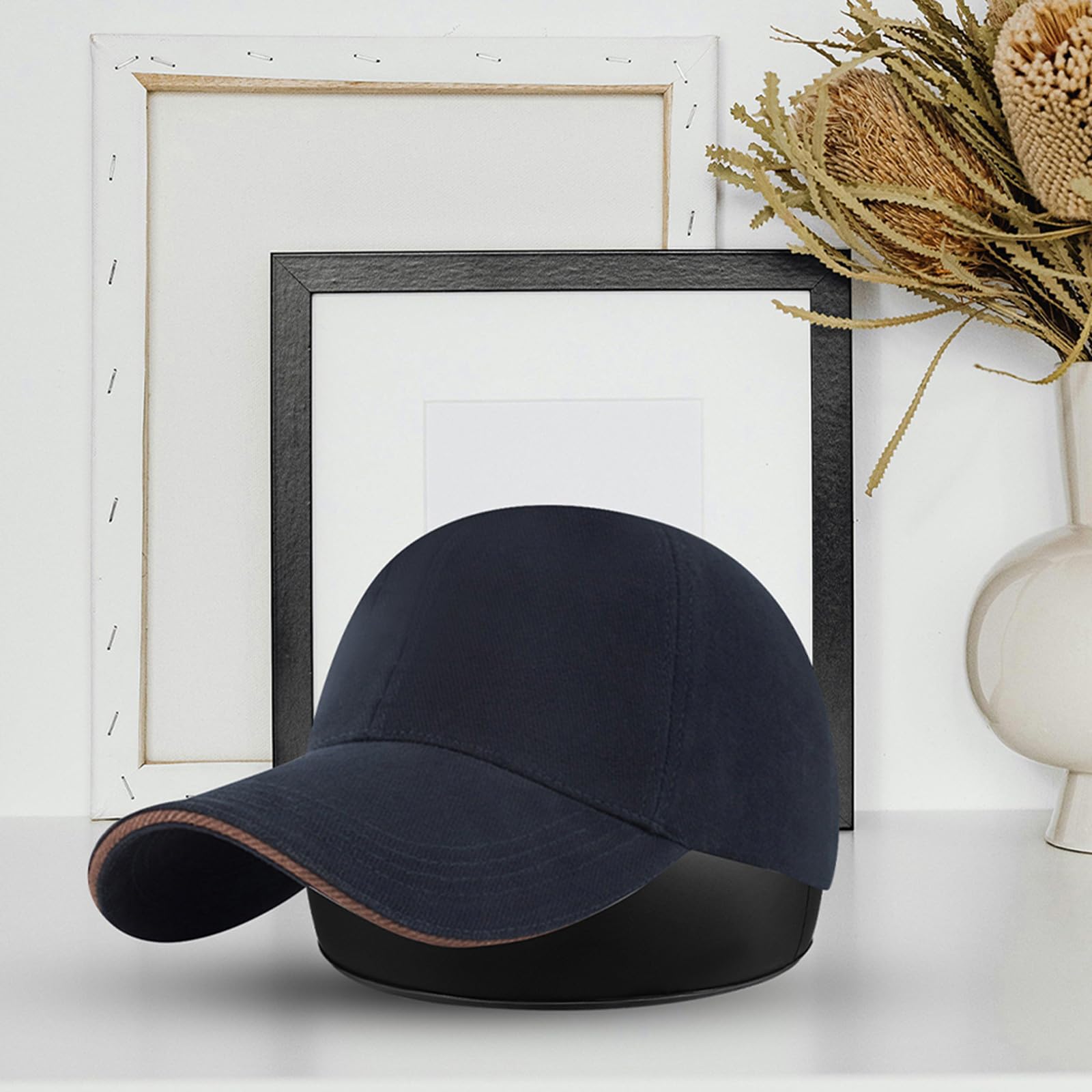 Healvian 2 Pezzi Sagomatore per Cappellino da Baseball in Pvc Nero, Supporto Gonfiabile per Cappelli, Previene la Deformazione, Adatto per Viaggi e Conservazione