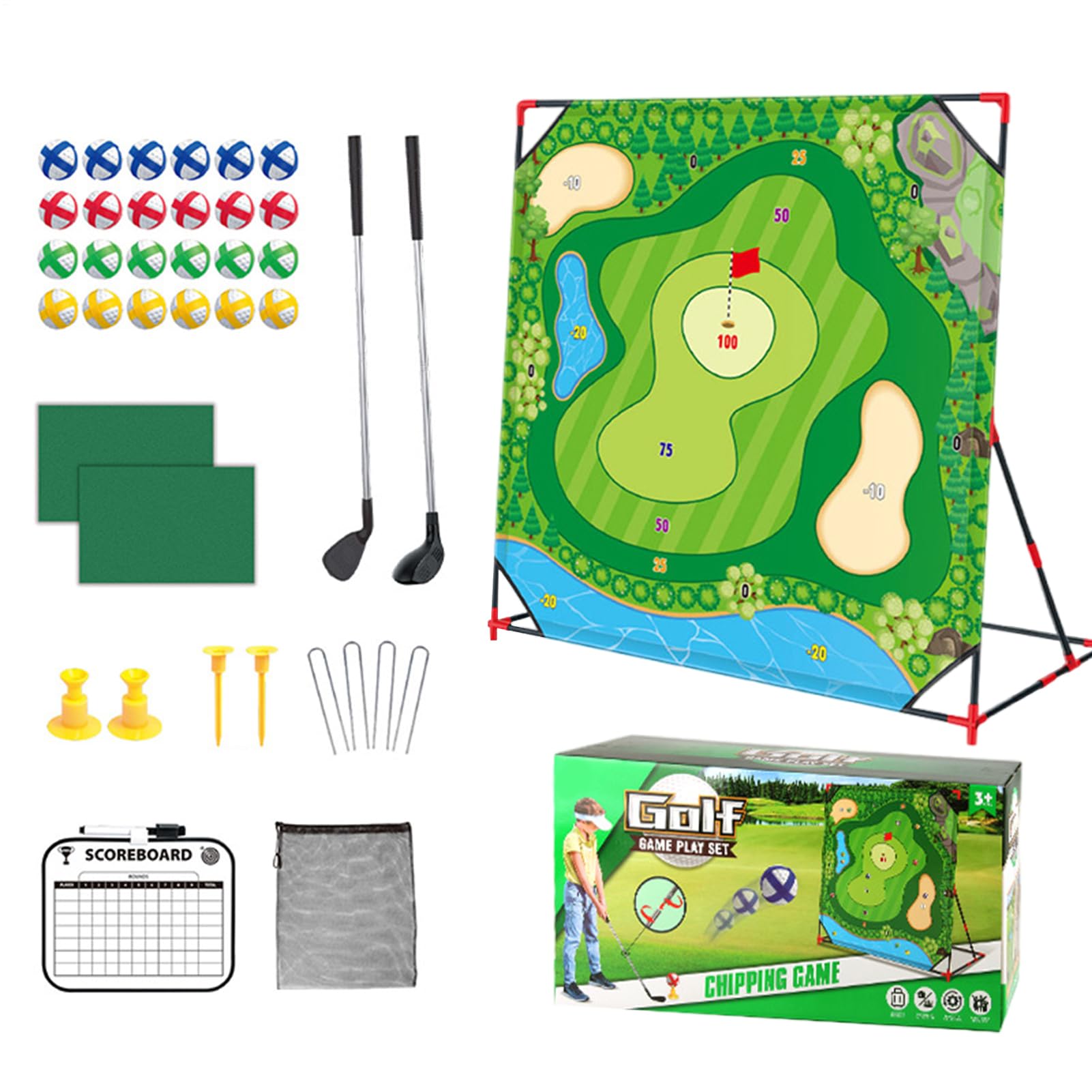 Jeu de tarif de golf, jeux de golf pour les - Pratique de golf intérieure - avec un sac de rangement de billes de club, mettre des activités sportives de jouets d'entraînement pour les adultes à la ma