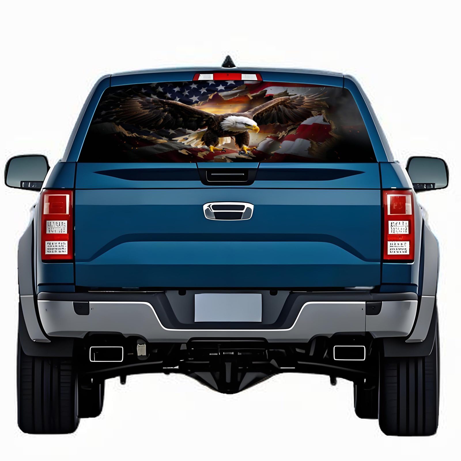 Rear Window Decals for Trucks - 65x17.3 in Back Window Decals Fit Most Pickup Trucks SUV, Vinyl American Flag Back Window Decal for Car Personalized Decoration