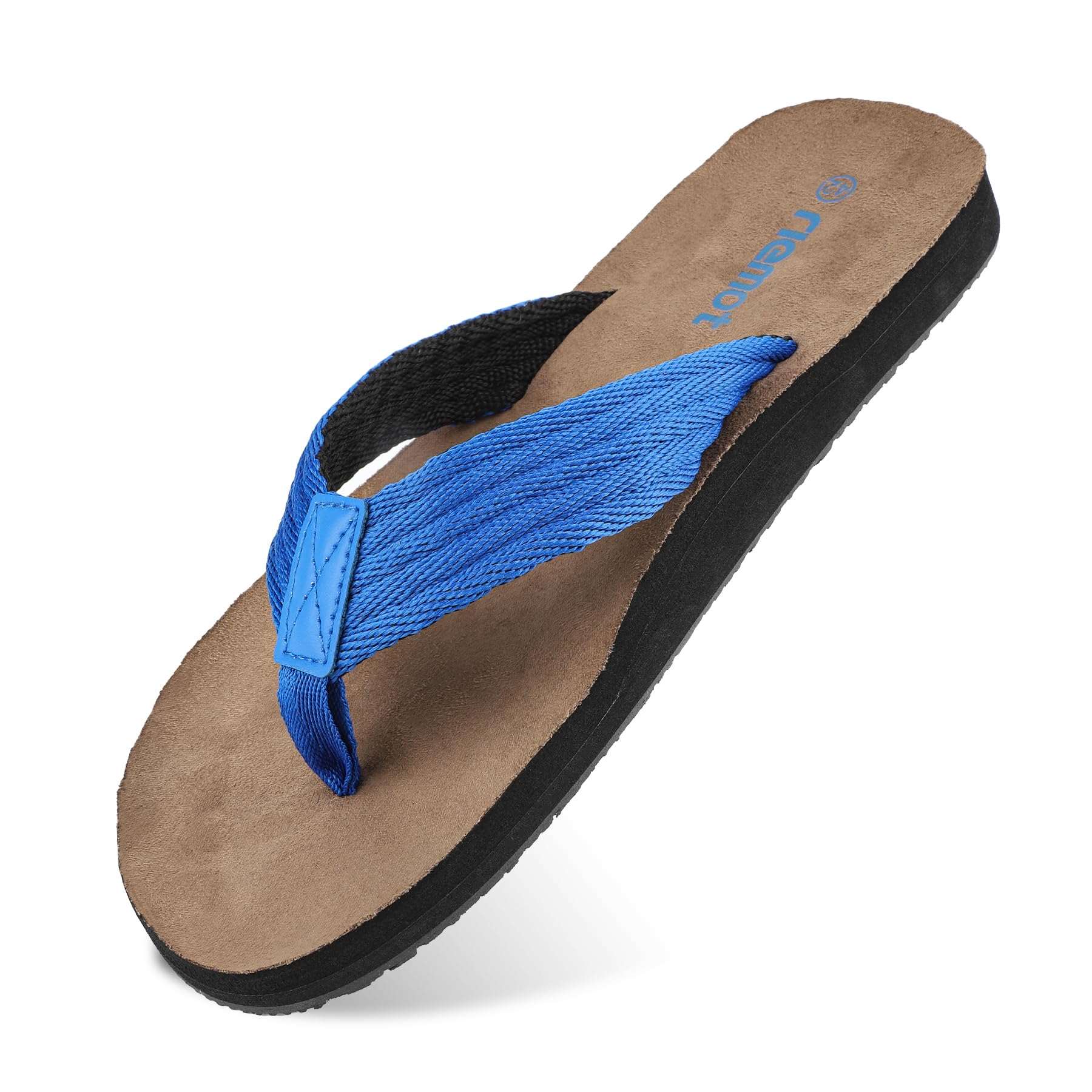 riemot Herren Flip Flops Sommer Zehentrenner Weich Badelatschen Strandschuhe mit Arch Support Sandalen Rutschfest Hausschuhe Pantoletten Gr.42-47