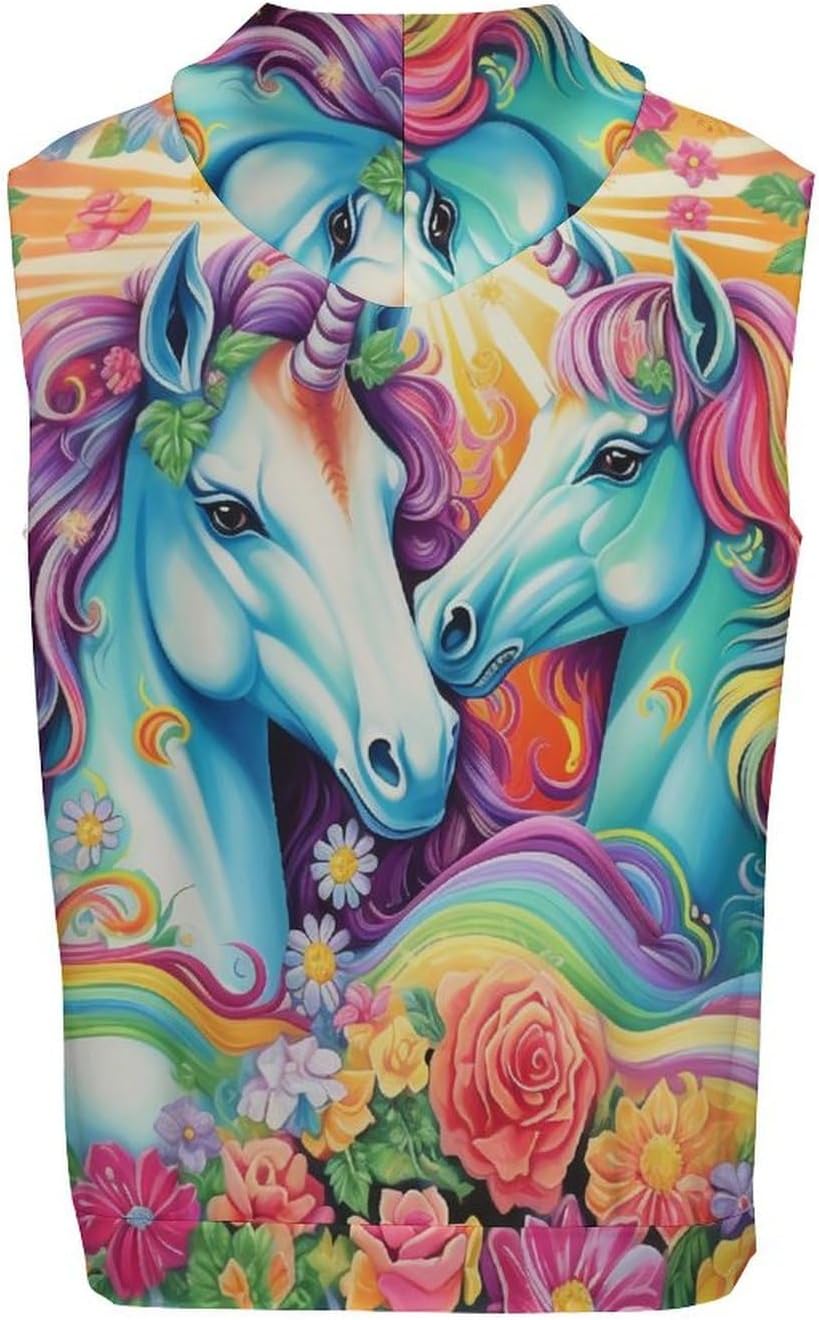 Men's Workout Hooded Tank Tops Sleeveless Muscle Gym T-Shirts