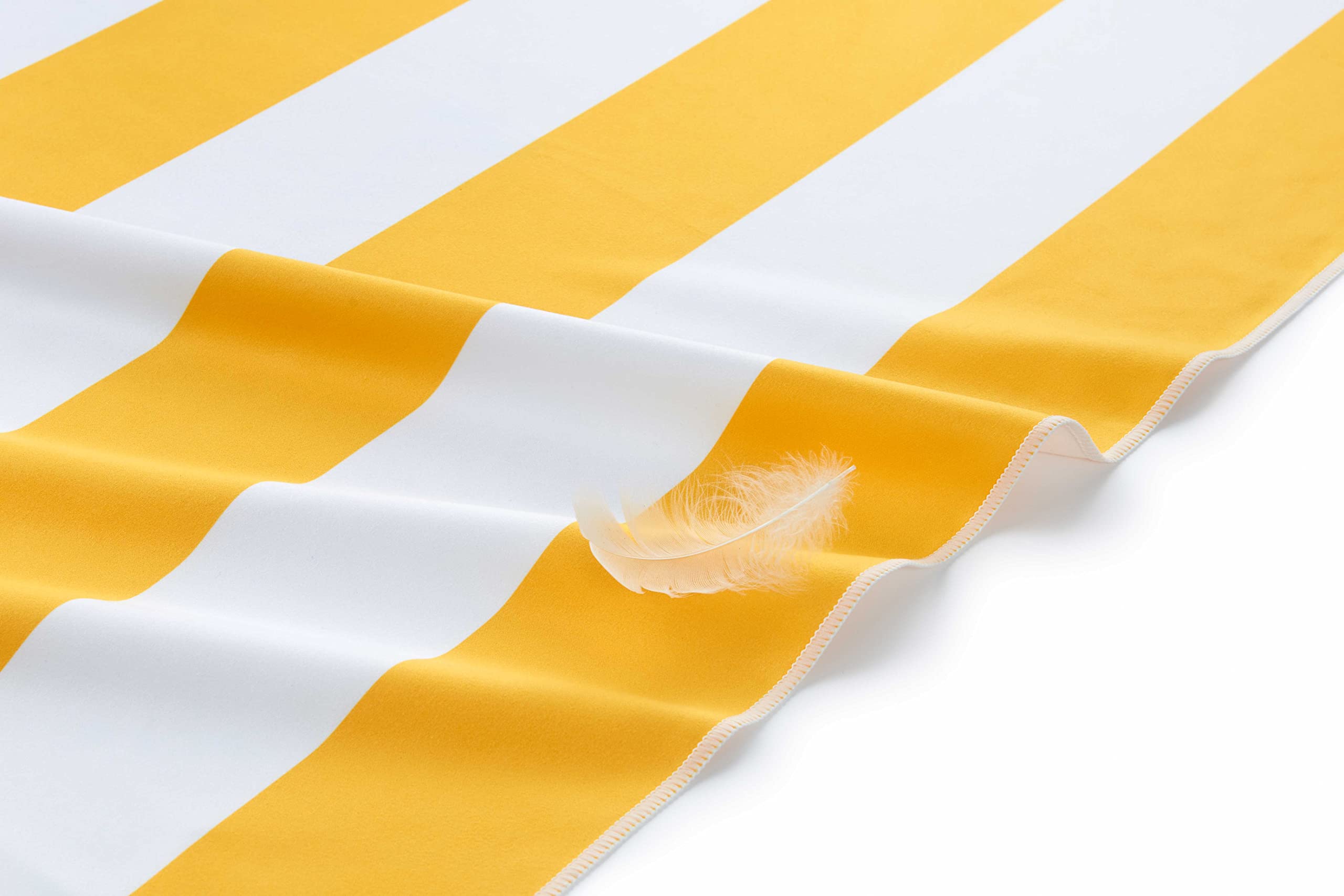 Fit-Flip Telo Mare microfibra – leggero, fine e ad asciugatura rapida - Asciugamano Microfibra Grande Telo Mare XXL - 100% riciclato - rigato giallo limone-bianco 200cmx90cm