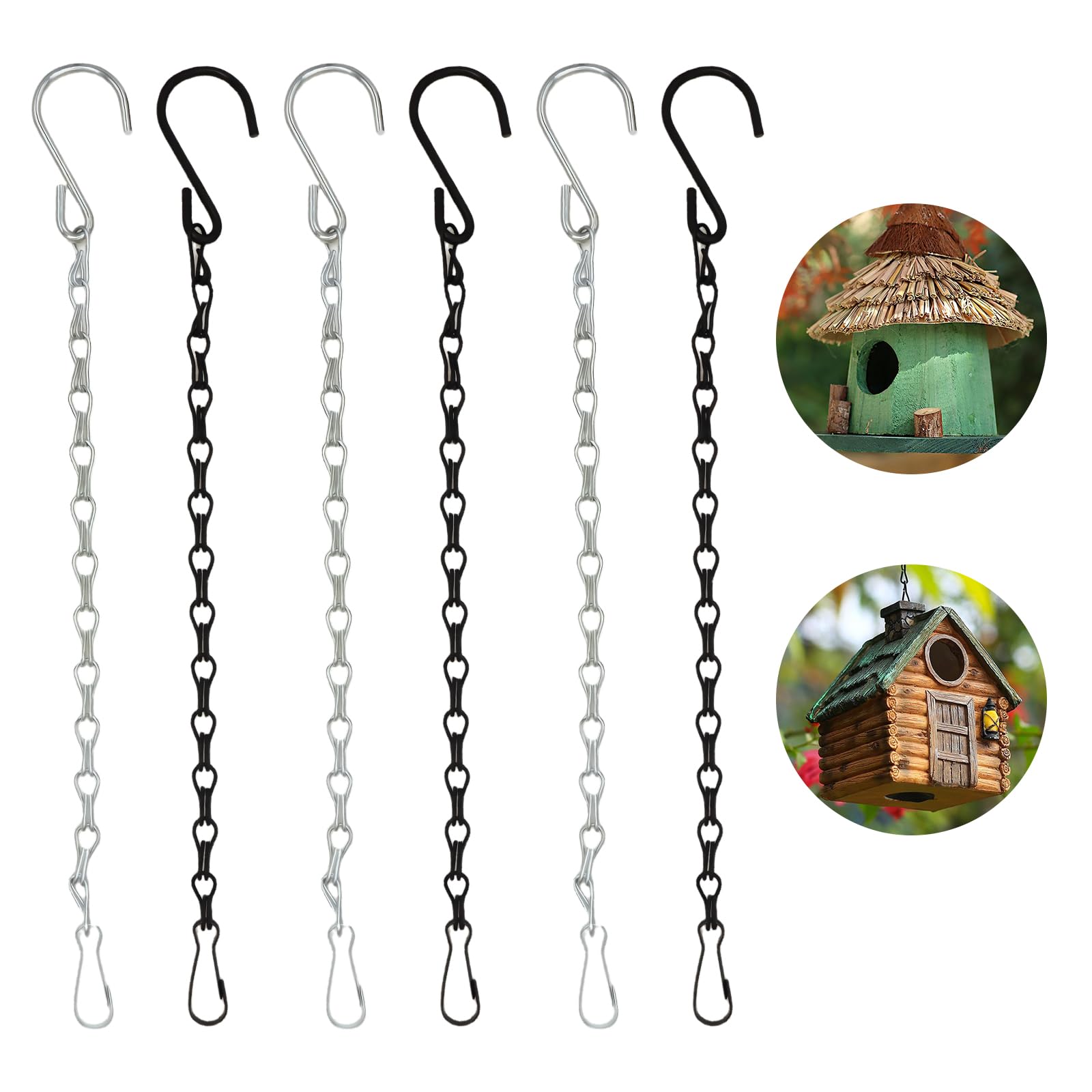 6pcs Hormores De Jardín Doble Gancho Cadena Colgando Para Flores Comederos De Pájaros Ajuste Del Techo Longitud