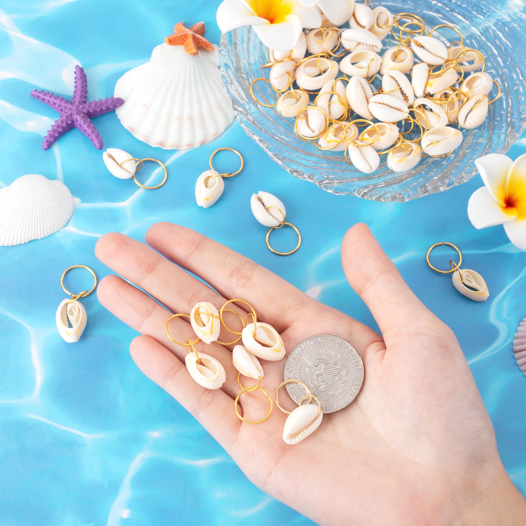 20 szt. muszli do włosów do warkoczy, antypoślizgowa spinka do włosów, na plażę, akcesoria na wesela, imprezy, sesje zdjęciowe, pokazy mody, białe
