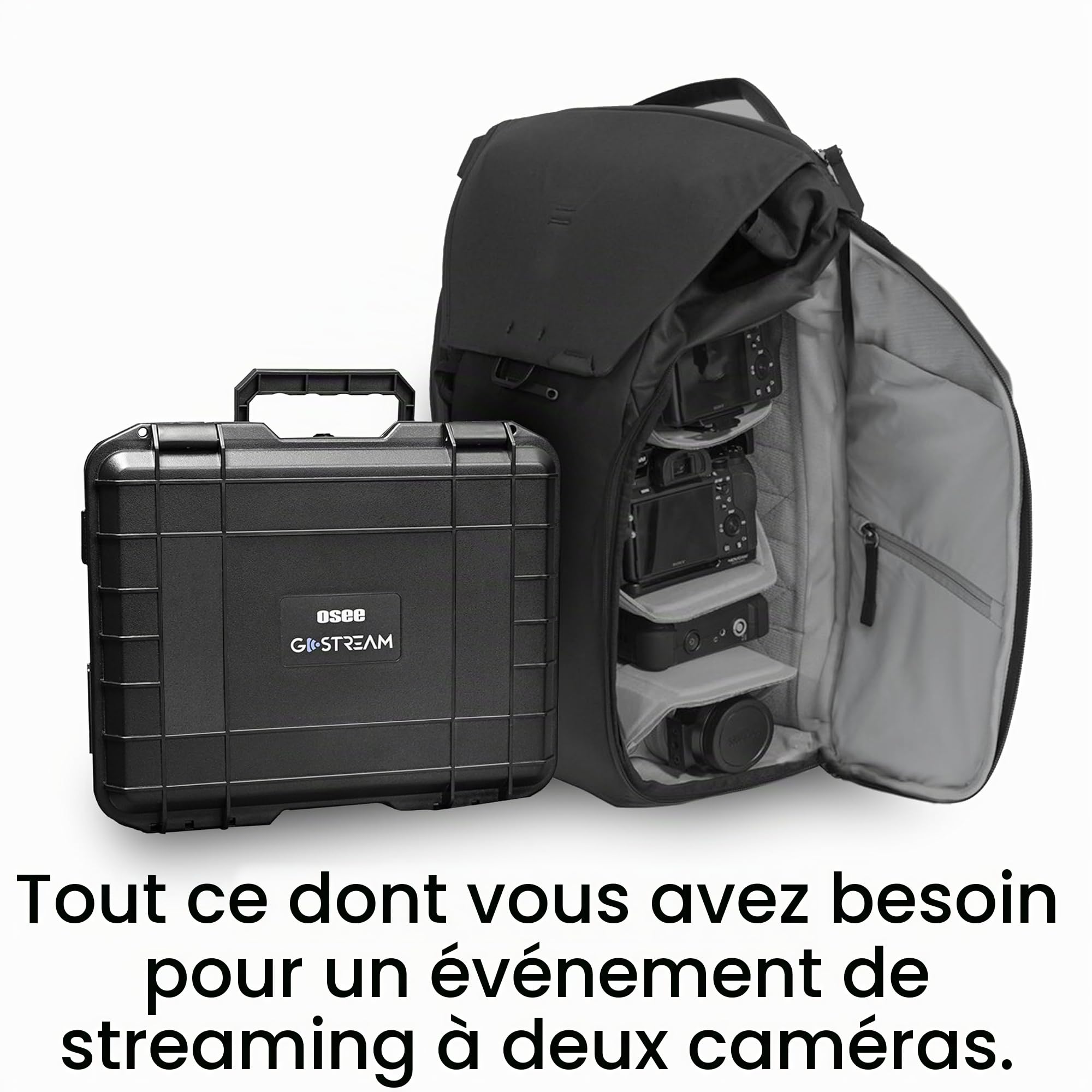Osee GoStream Deck Kit, Mixeur 4xHDMI Écran 14 Pouces & Mallette Transport