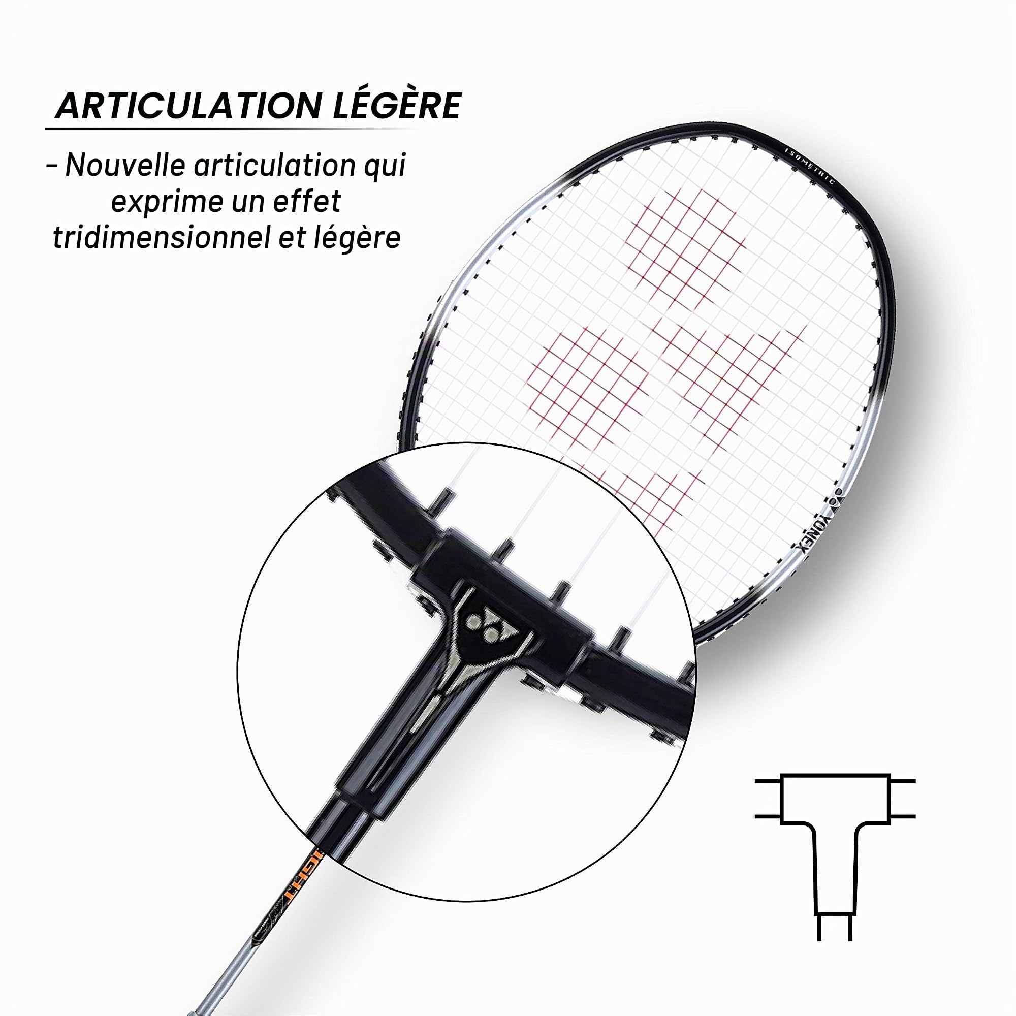 Yonex ZR Raquette de badminton à cordes en aluminium 100 l avec couverture complète