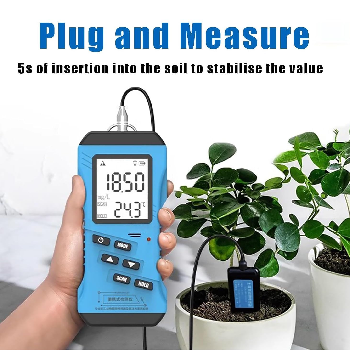 Medidor de humedad del suelo, probador digital de humedad del suelo, con pantalla LCD para plantar y cultivar