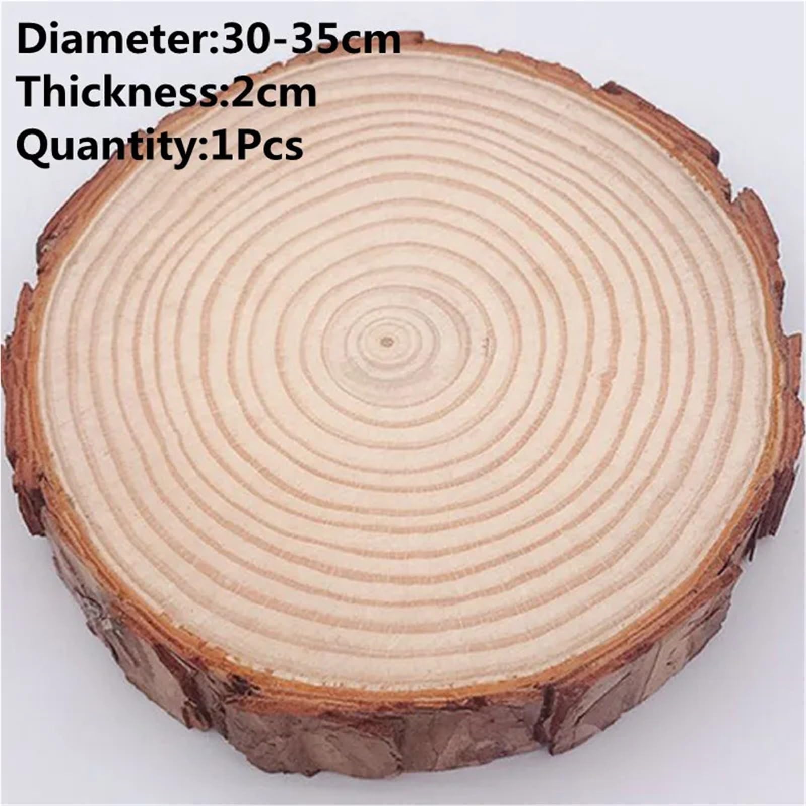 Rodajas redondas de madera de pino Natural gruesas de 8-35cm, círculos sin terminar con discos de troncos de corteza de árbol, manualidades DIY, pintura for fiesta de Navidad Rodajas De Madera(1pcs 30