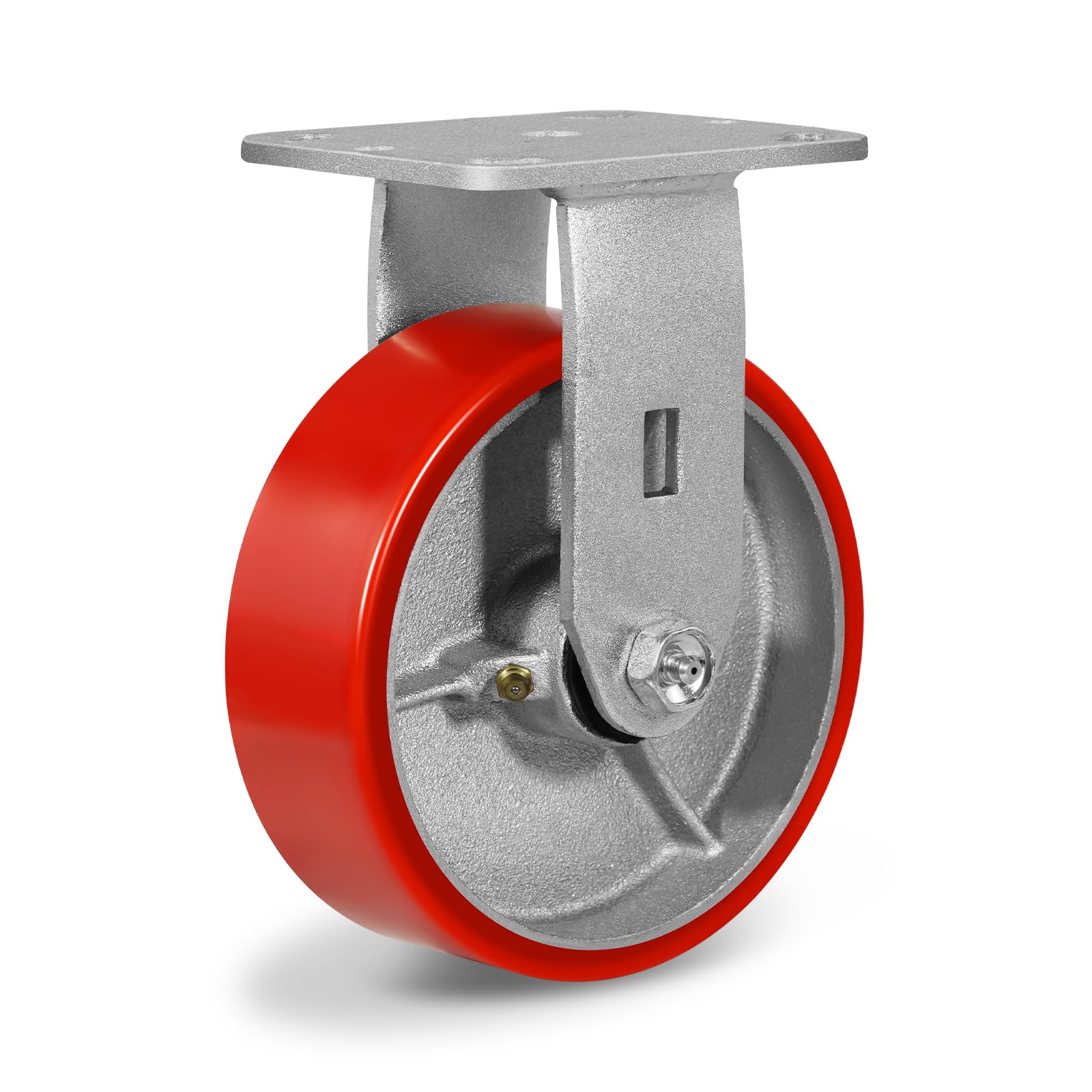 NINOSO 6" Caster, Heavy Duty Industrial Caster Polyurethane Rigid Caster Wheel for Platform Truck Dolly Cart (1 Pack)