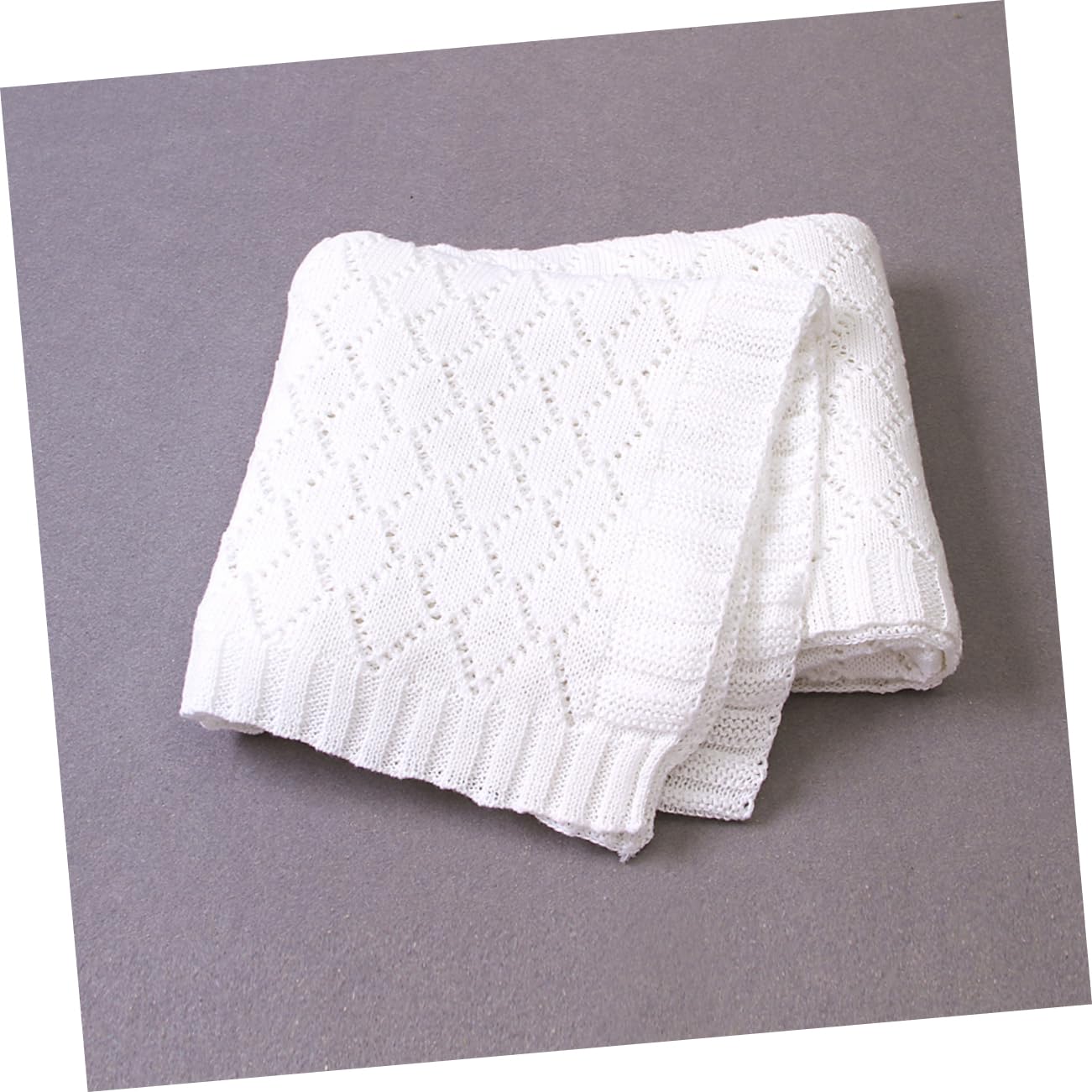 ifundom Coperta Carrozzina Neonata in Filato di Cotone Bianco, Lavorata | Design Traforato, Morbida e Calda, per Inverno e Autunno, Adatta a Passeggino