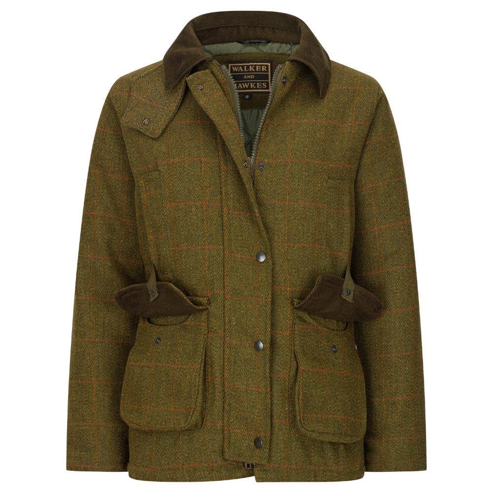 Walker and Hawkes - Hazelwood - Chaqueta de Tweed para Mujer - Abrigo Inspirado en la hípica y la Caza