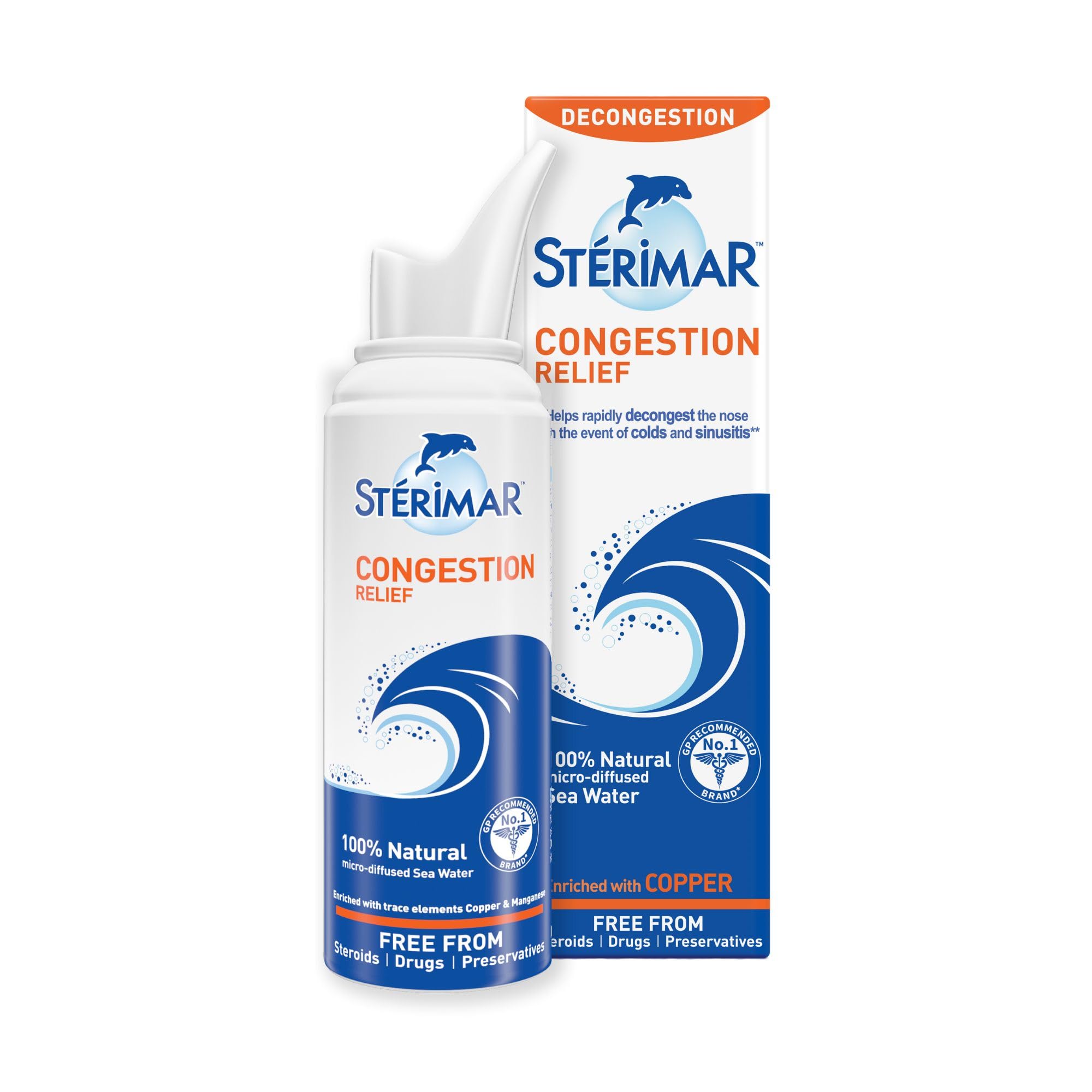 Sterimar Congestion Relief, Nasal Spray, 100% Natural Sea Water, 100 ml