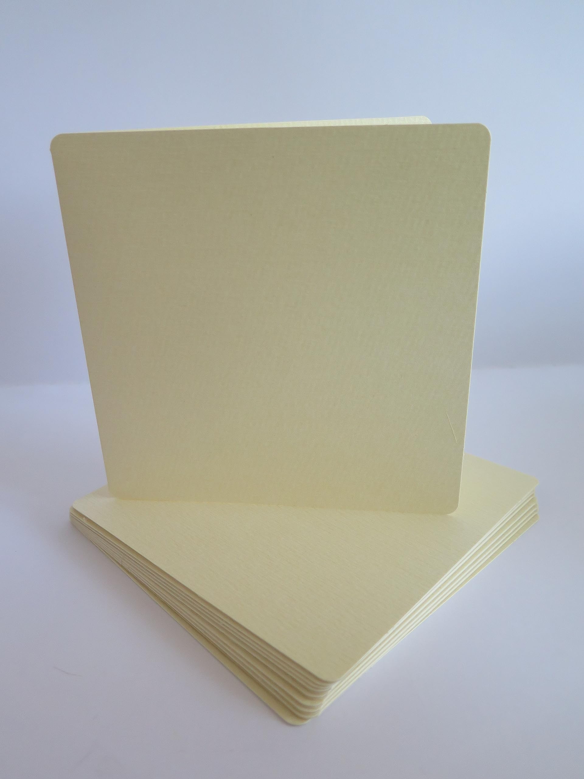 10 X Cream Shimmer Textured Round Cornered Blank Greeting Cards 140 x140mm CL037