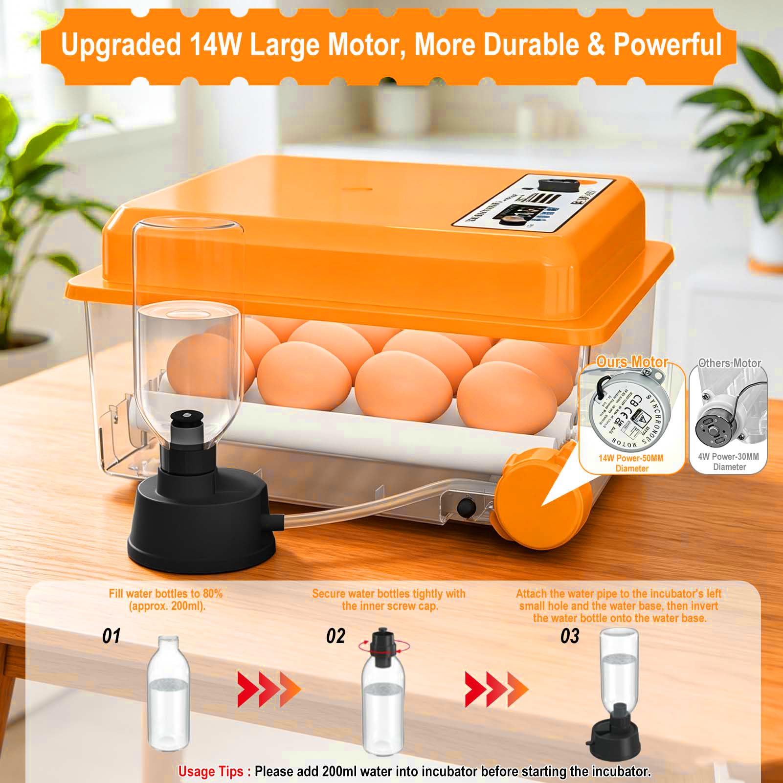 Couveuse Oeuf Automatique, Incubateur Oeuf Automatique avec Contrôle de Température Retournement & ajout d'eau | Couveuse Mire Intégré, Pour Poule & Canard