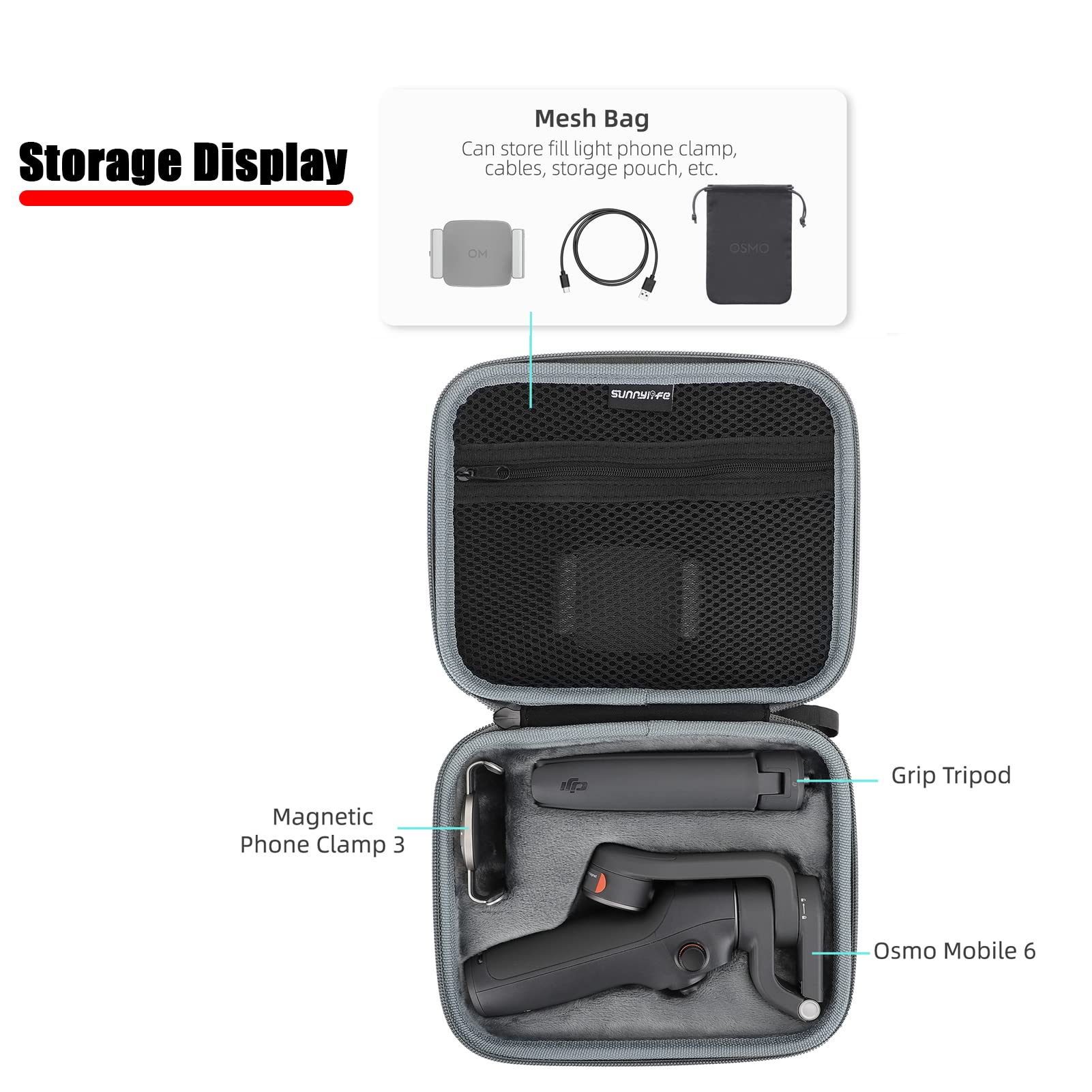 Amazon | Kimyoaee For DJI OM6 OSMO Mobile 6 用ポータブル収納バッグ