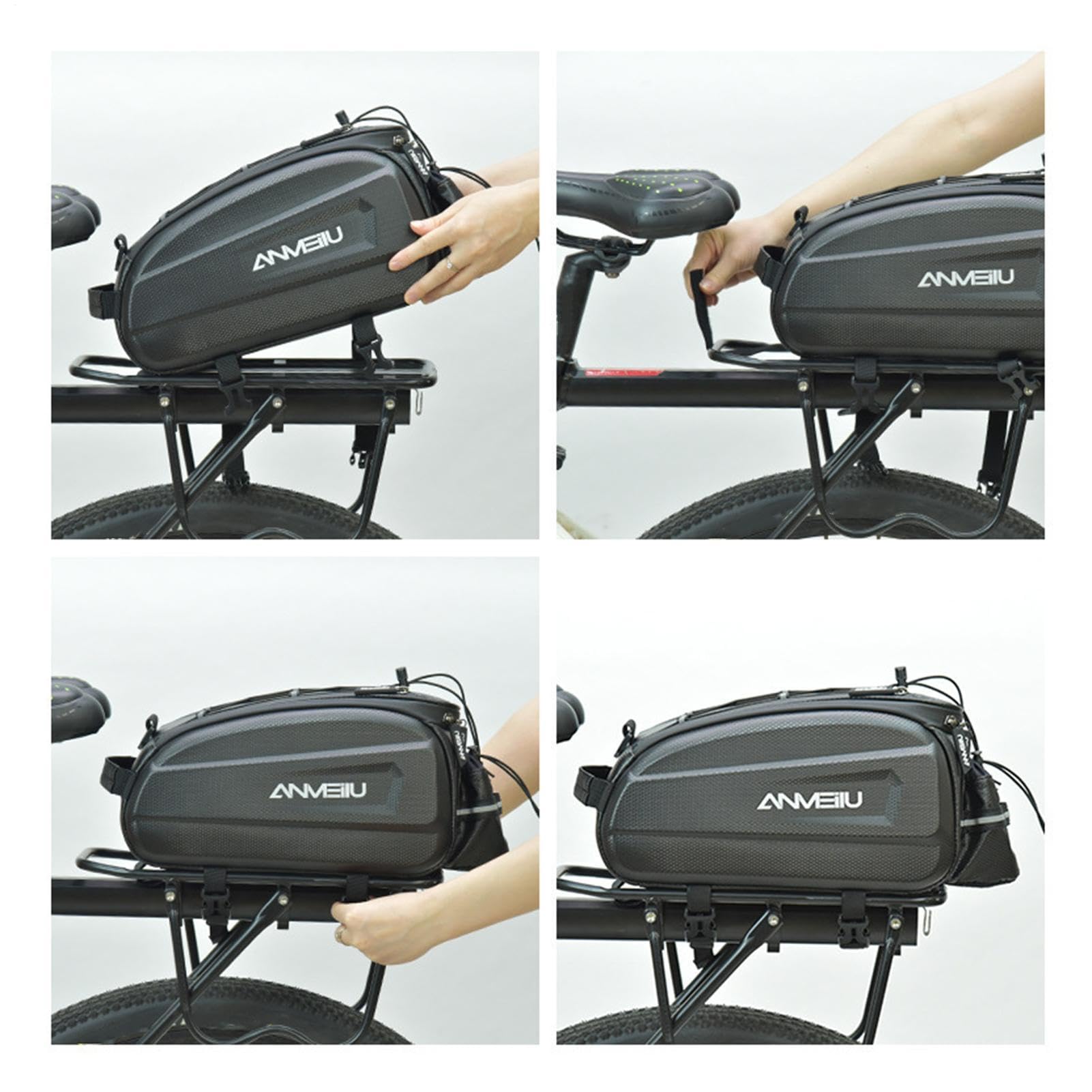 Borsa portabici Borsa per telaio posteriore per bicicletta con capacità di | Forniture per biciclette elettriche per bici Borsa portapacchi per vestiti, scarpe, cellulare, macchine