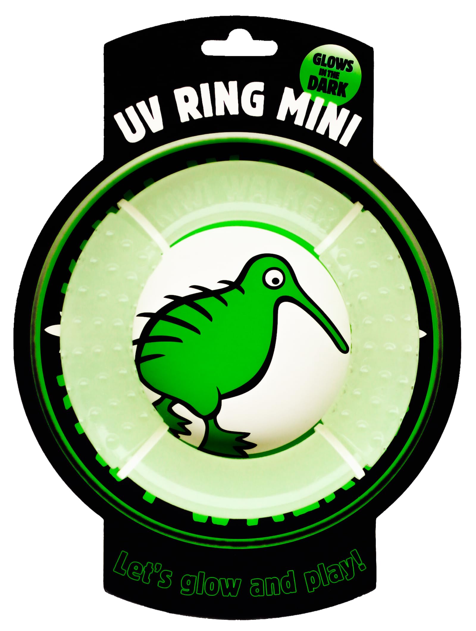 KIWI WALKER Glow RING Mini Toy for Dogs - GREEN