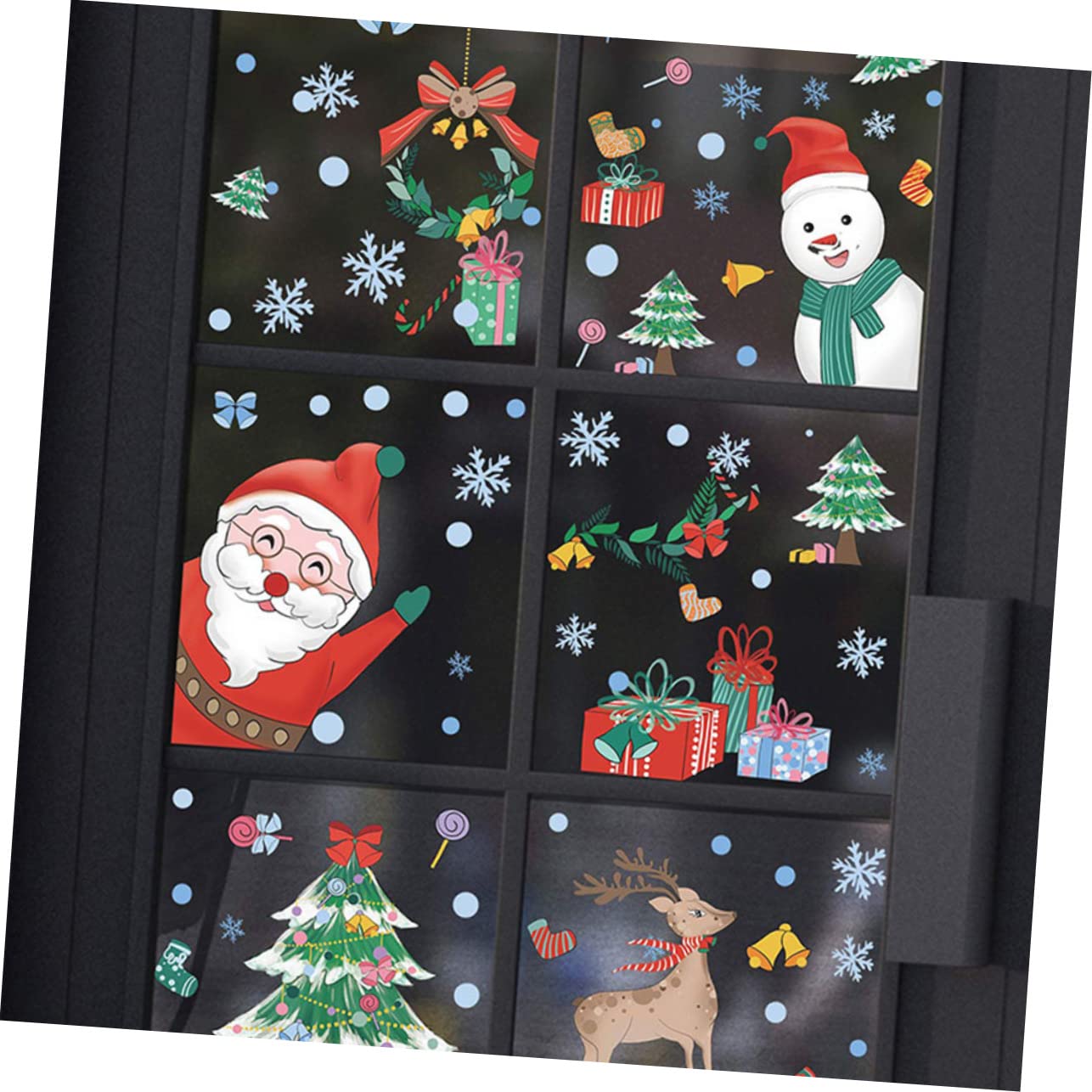 Alipis 30hojas Pegatinas Navideñas Para Ventanas Decoración De Navidad De Papá Noel y Para Ventanas Cristales y Espejos Decoración Navideña Reutilizable