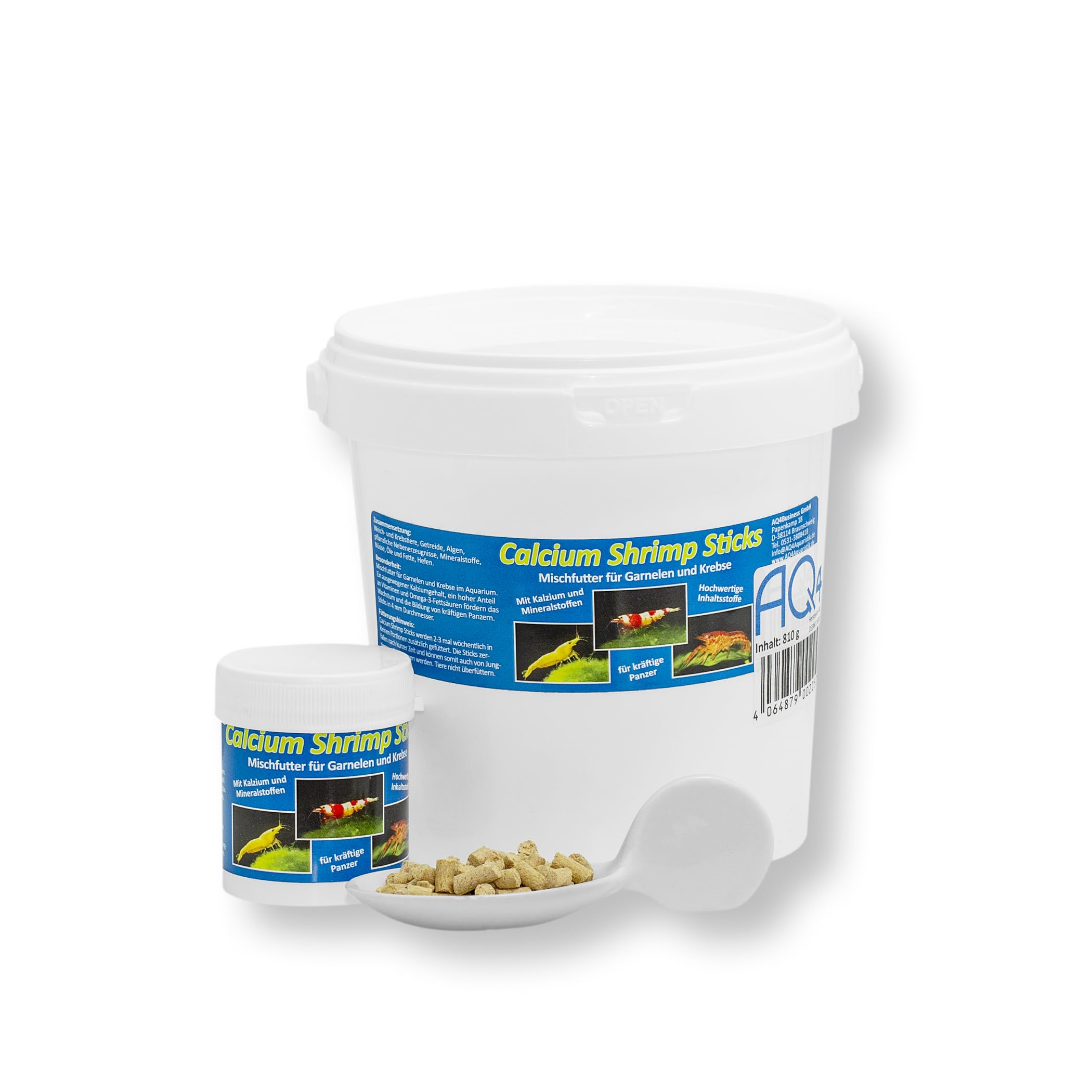 Calcium Shrimp Sticks - Futtersticks für Garnelen, Krebse und Zwerggarnelen. Mischfutter mit Kalzium für kräftige Panzer