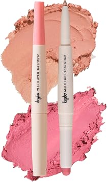 Official Kibo/Keybo Duo Stick/Lip Liner Cheek + Highlight Stick/Highlighter and Matte Lip Pencil at Once 03. Rose Cool Duo