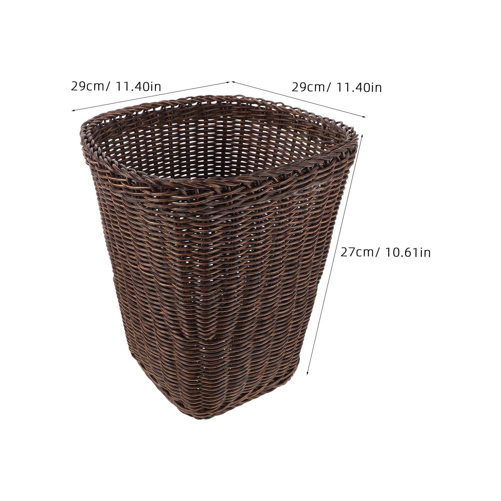 Hemobllo Cestino da Scrivania Piccolo in Rattan Sintetico Retrò, Cestino per Carta Decorativa e Rifiuti D’ufficio, Contenitore Salvaspazio per Ufficio, Casa e Bar, Facile da Pulire