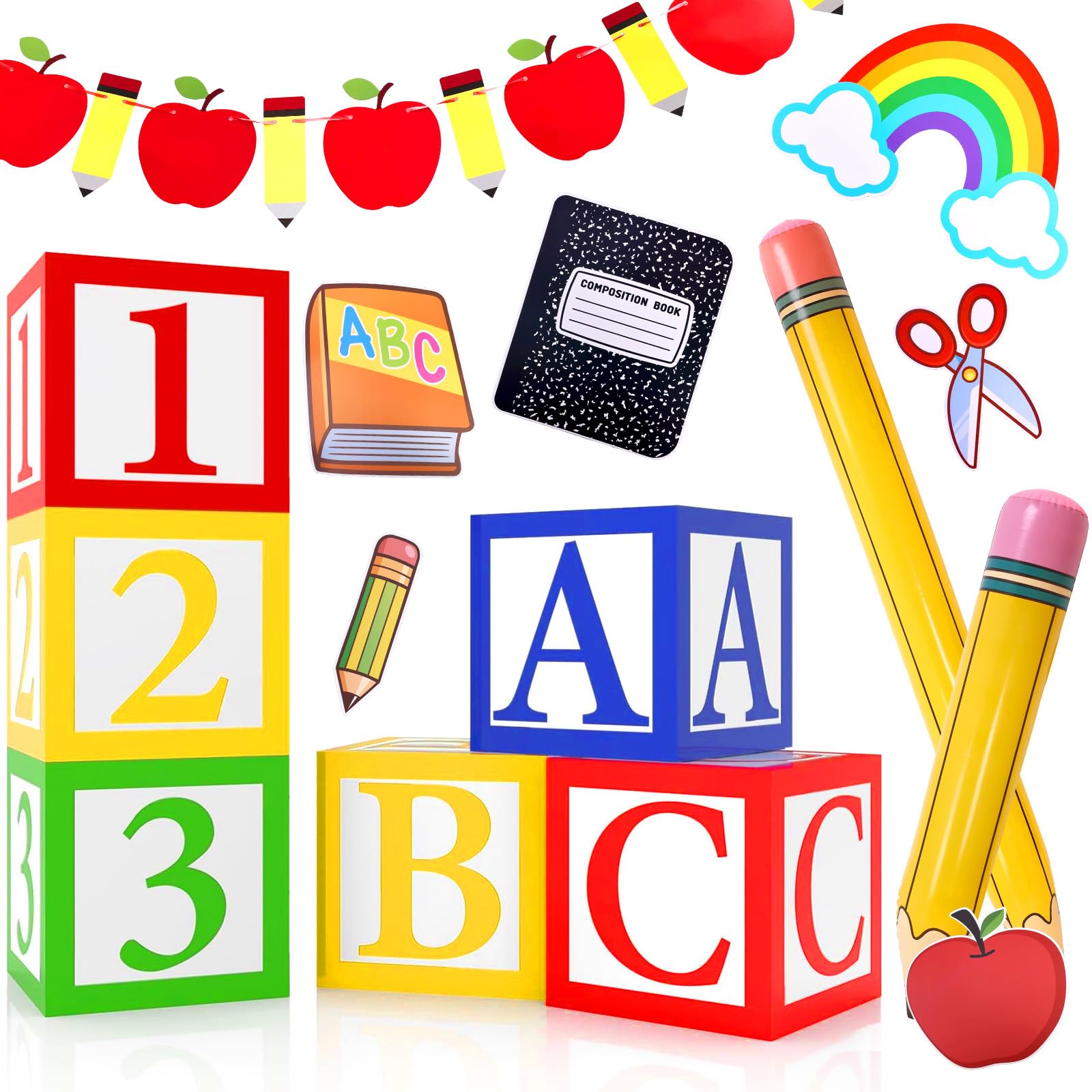 15 Pcs Giant Back to School Decorations Classroom Theme Party Photo Props