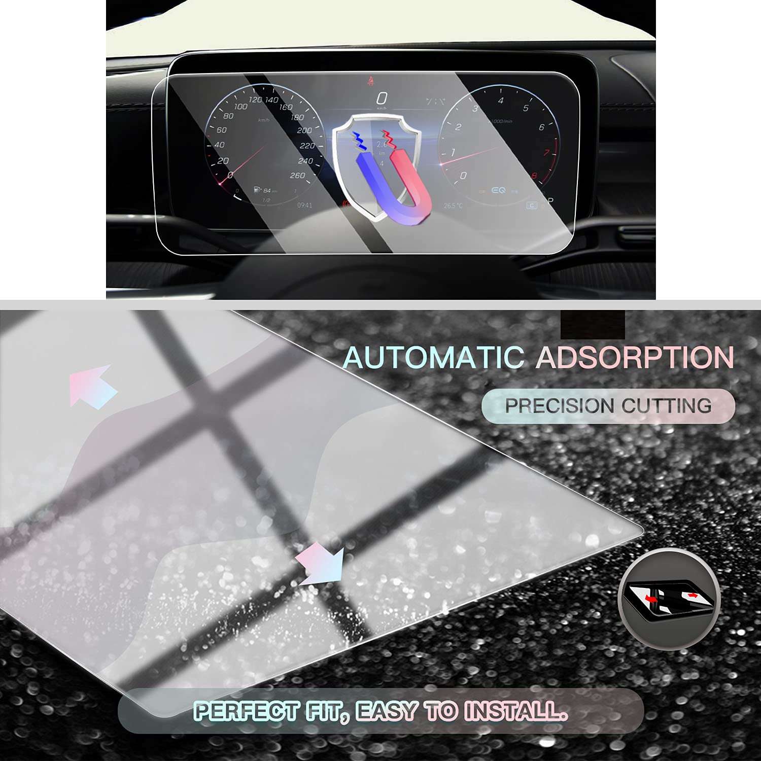 CDEFG Mercedes Classe C W206 2021-2023 2024 X253 Pellicola protettiva per navigatore auto vetro temperato 9H, antigraffio, 11,9 pollici, GPS pellicola protettiva per il navigatore Accessorio