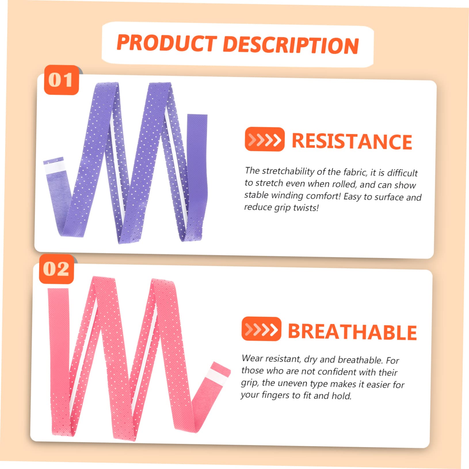 VICASKY 5Pcs Slip Tennis Grip Tape Sweat Absorbent Racket Wrapping for Badminton Tennis Lightweight Easy to Use Random Colors Durable Performance Random Color