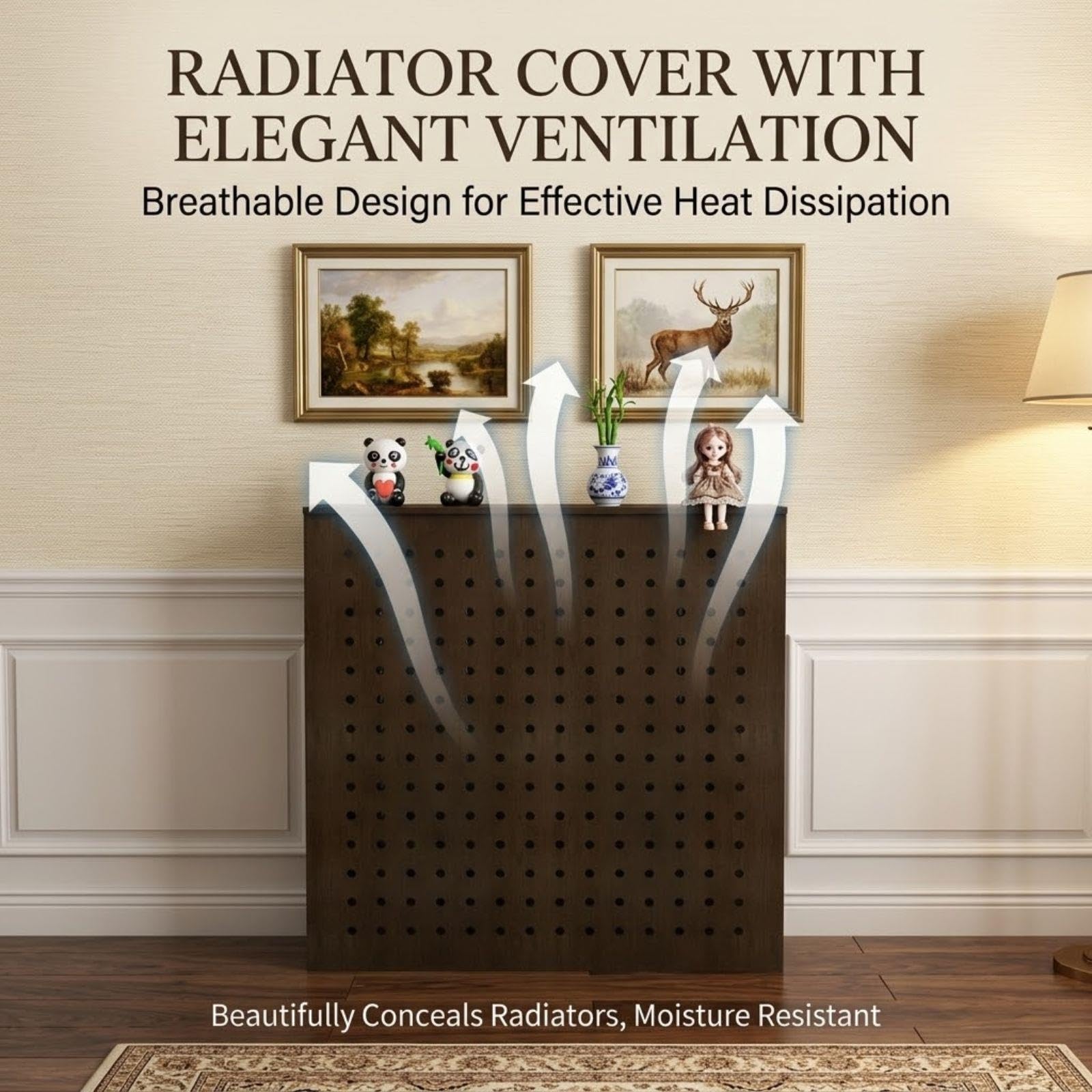 Cache Radiateur Bois, Couvercle Chauffage, Console Mural