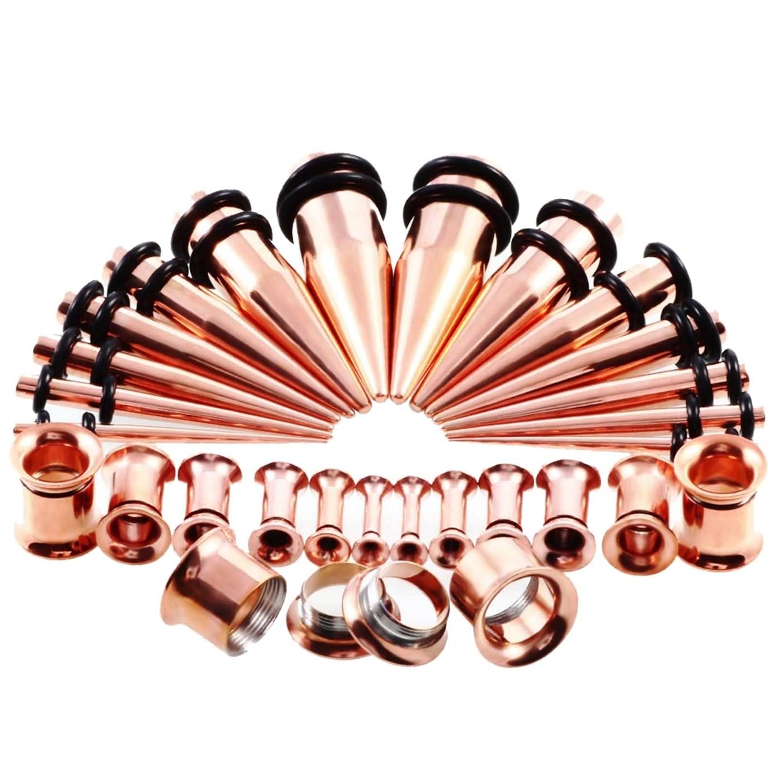 28 Stück Tunnel Ohrringe Set, Ear Piercing Man Kegel und Doppelt Geweitete Tunnel Edelstahl