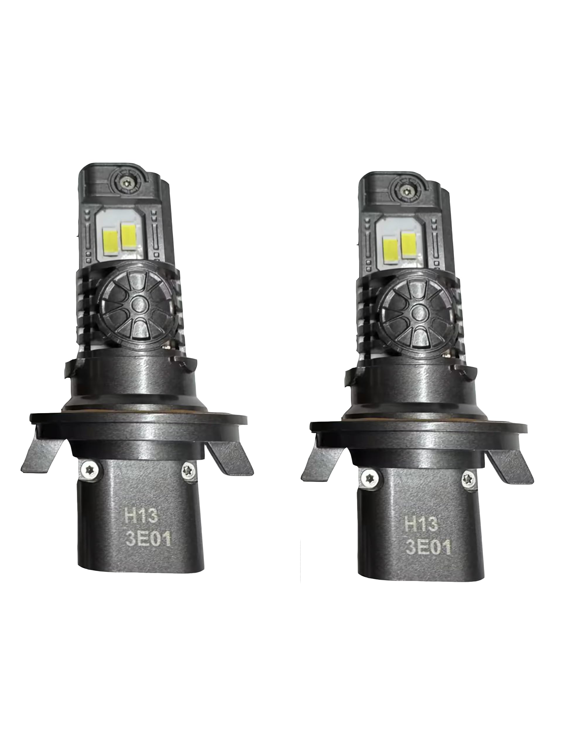 Upgraded H13 Bulbs, 800% Super Bright 9008/h13, 1:1 Real Halogen Size, Cool White 6500K, IP68 Waterproof, Plug and Play, 2 Pack