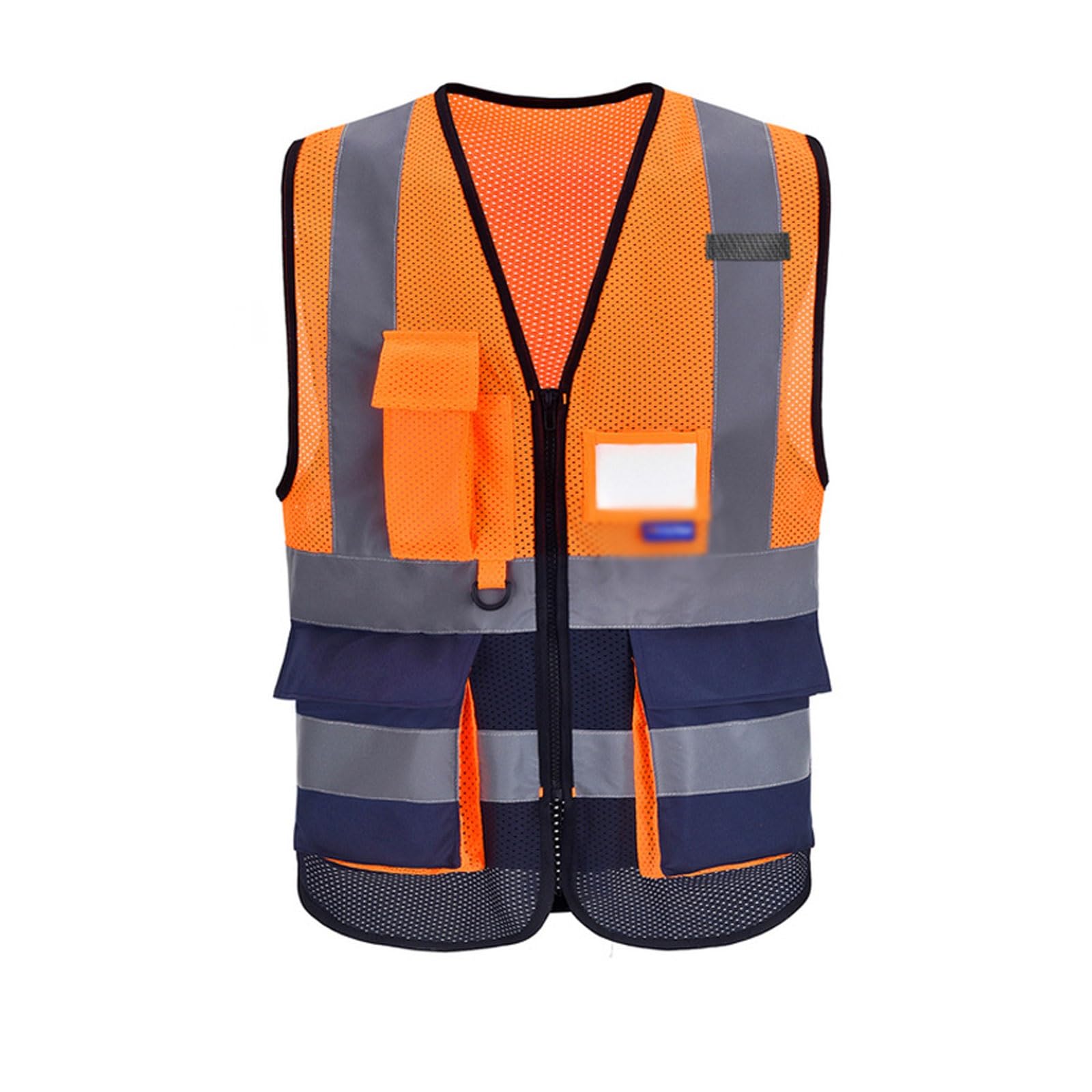 Warnweste, Warnweste mit hoher Sichtbarkeit, Unisex, mehrfarbig, mehrere Größen Reißverschlusstaschen