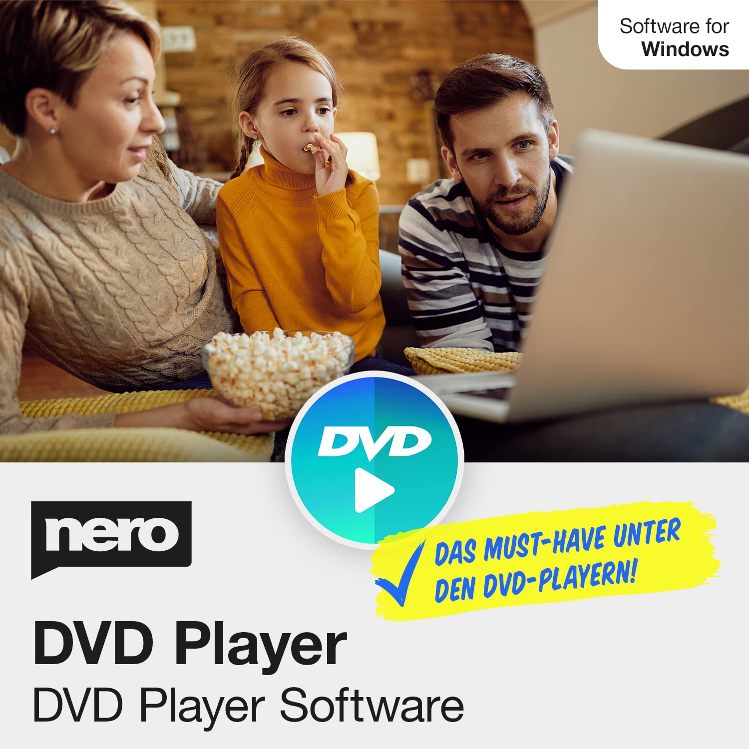 Nero DVD Player Unlimited Software | DVDs abspielen & Videoformate wie MP4, MKV, AVI, MOV wiedergeben | KI-Videooptimierung, Region-Freiheit, Untertitel, Surround Sound | 1 PC | Windows 11 / 10