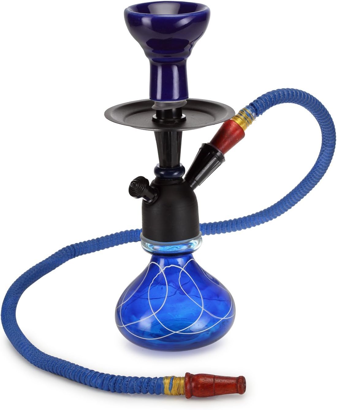Basement Bazaar Bumrah Glass Hookah (30.48 cm, Blue)