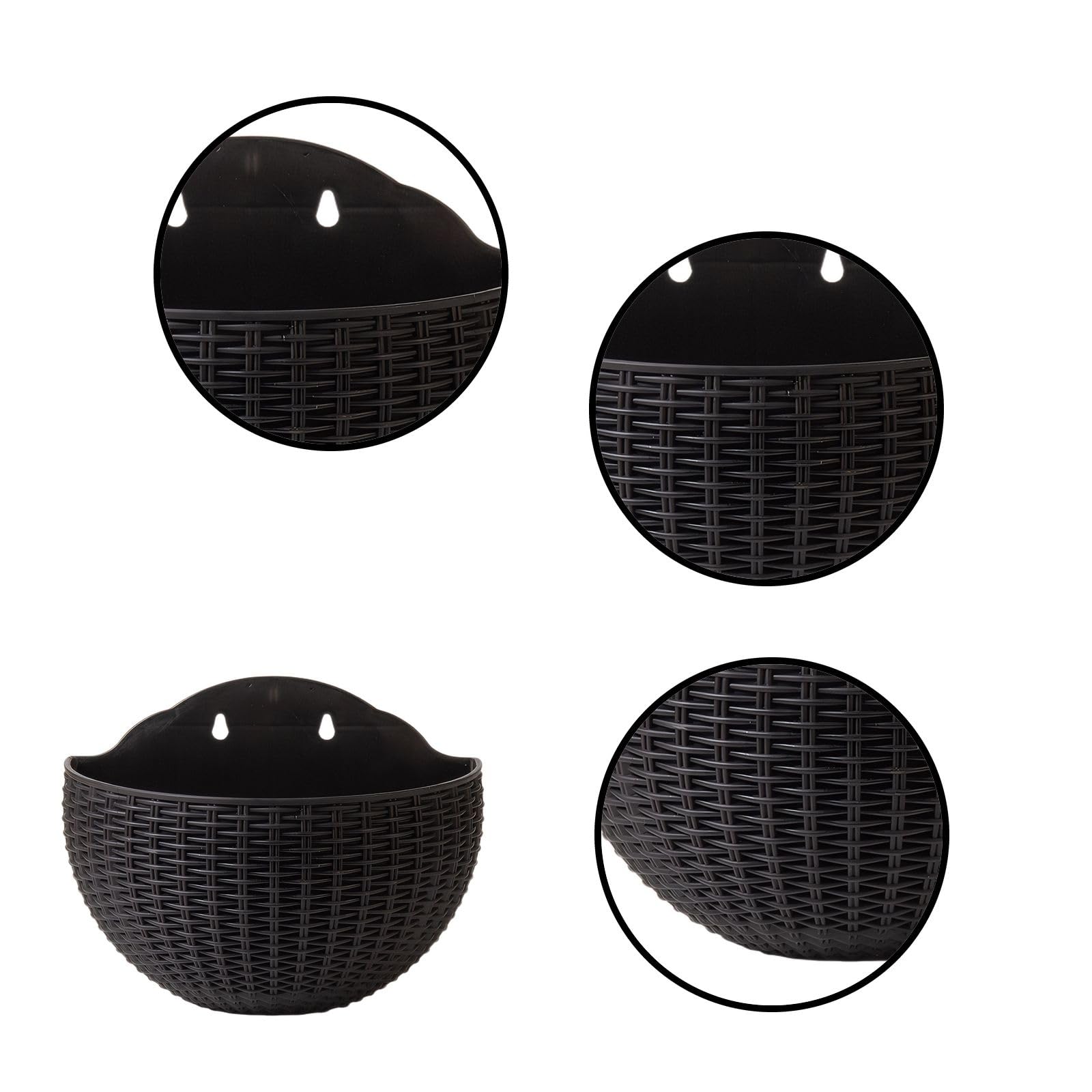 Maceta colgante de pared para interiores, maceta semidiseño sin taladro para balcón y jardín, material PP para una fácil instalación, perfecta para jardinería interior