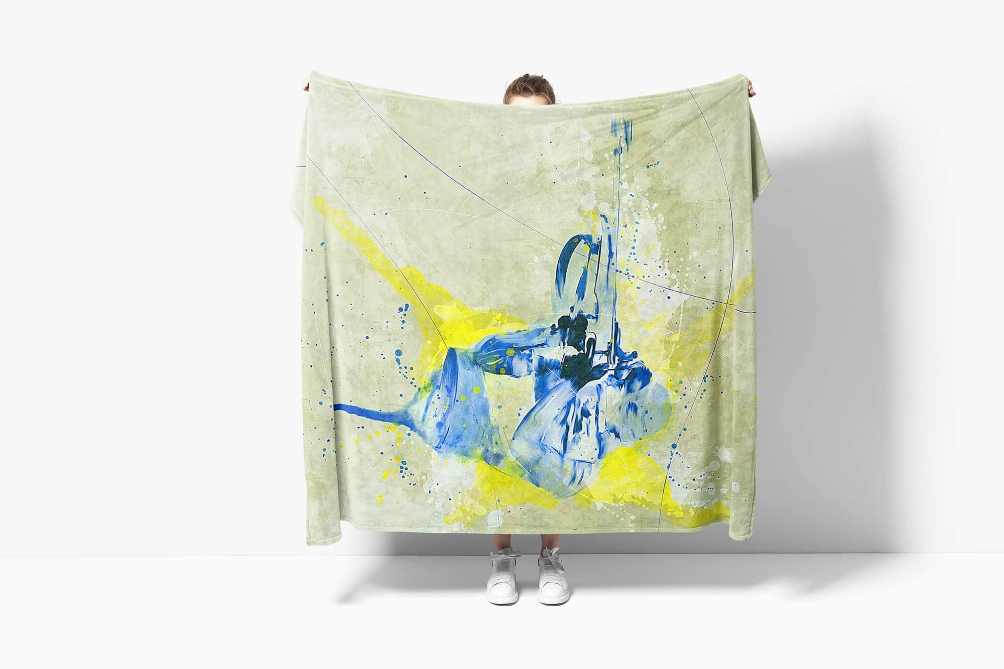SplashArt Sport Handtuch Strandhandtuch Saunatuch Kuscheldecke Kunstvoll Biathlon I Sport Größe 180 x 130 cm (Tagesdecke - Sherpa Flies)